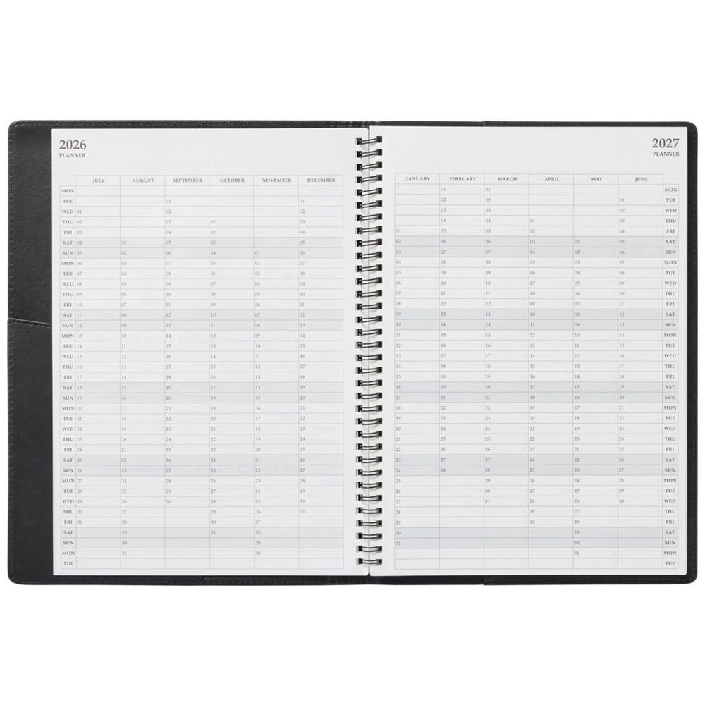 4 J.Burrows A4 Week to View Executive FY26/27 Diary Black, 4 of 7