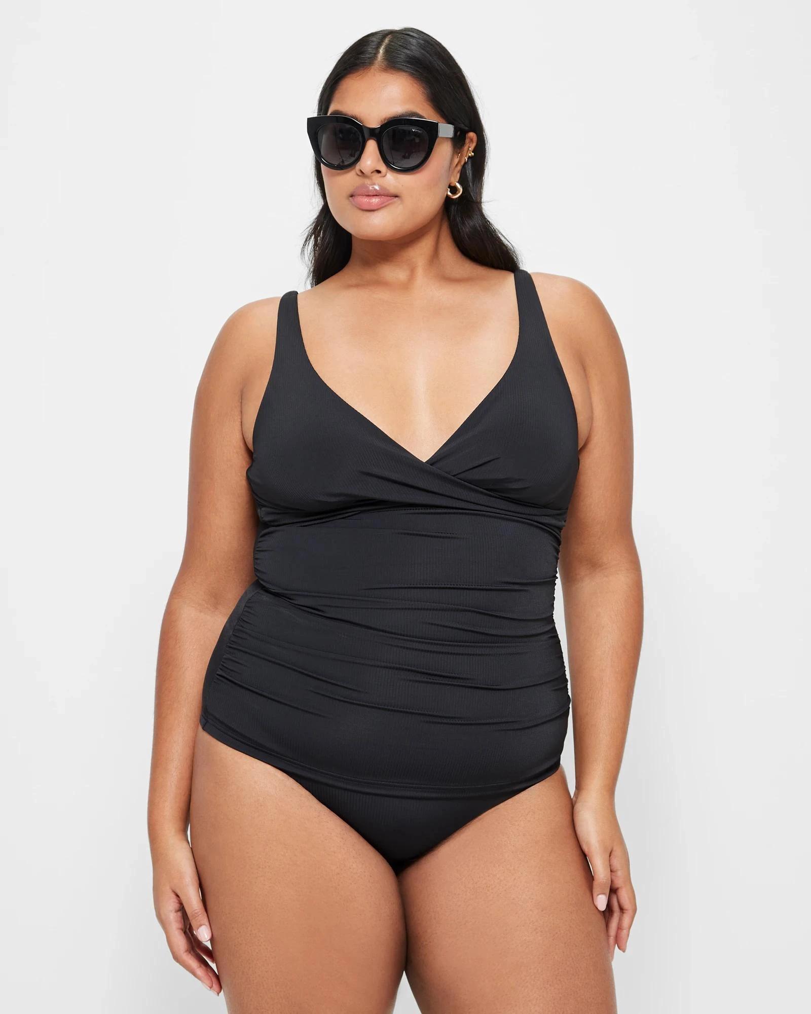 7 Target Resort Plunge Tankini Swim Top - Shape Your Body BLACK, 7 of 8