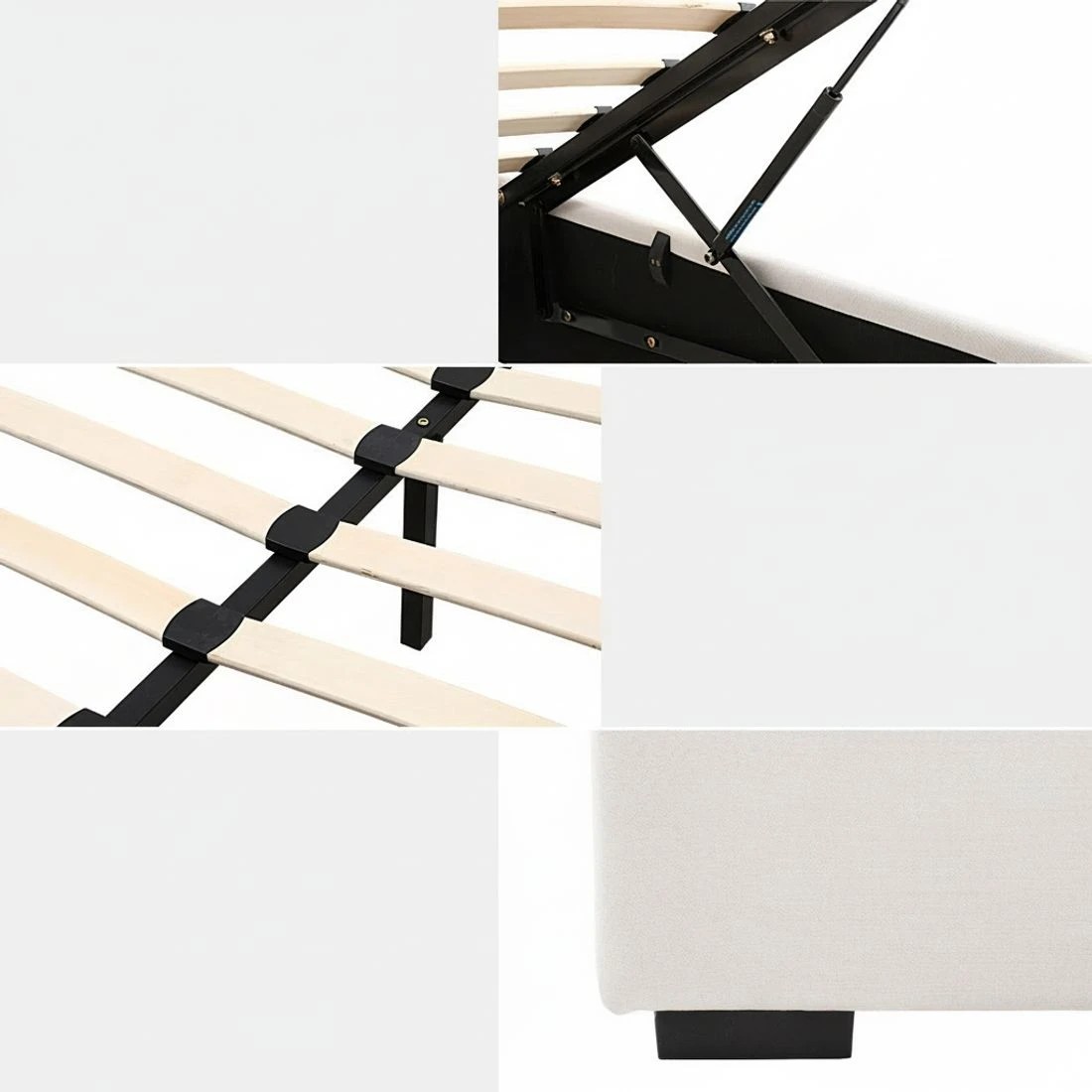 7 Artiss Bed Frame Queen Size Gas Lift  VILA - Beige, 7 of 7