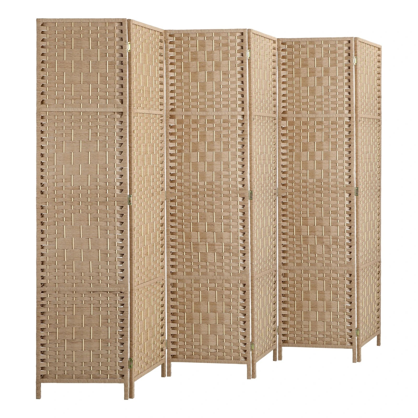 7 Oikiture 6 Panel Room Divider Screen Privacy Dividers - Natural, 7 of 10
