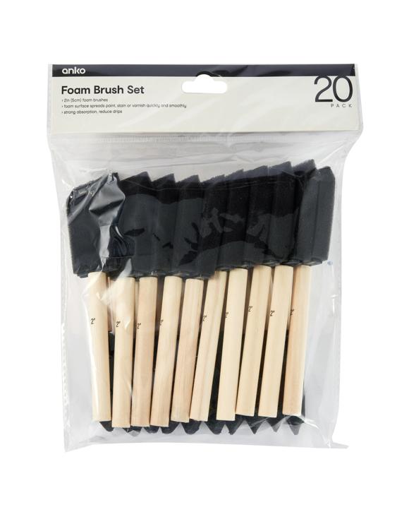 20 Pack Foam Brush Set