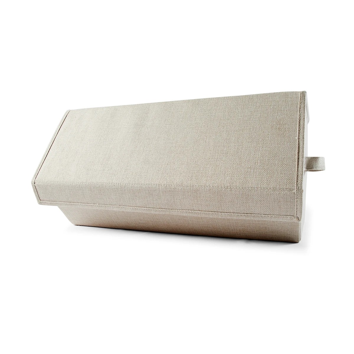 4 Stackable Linen Look Box - Beige, 4 of 9