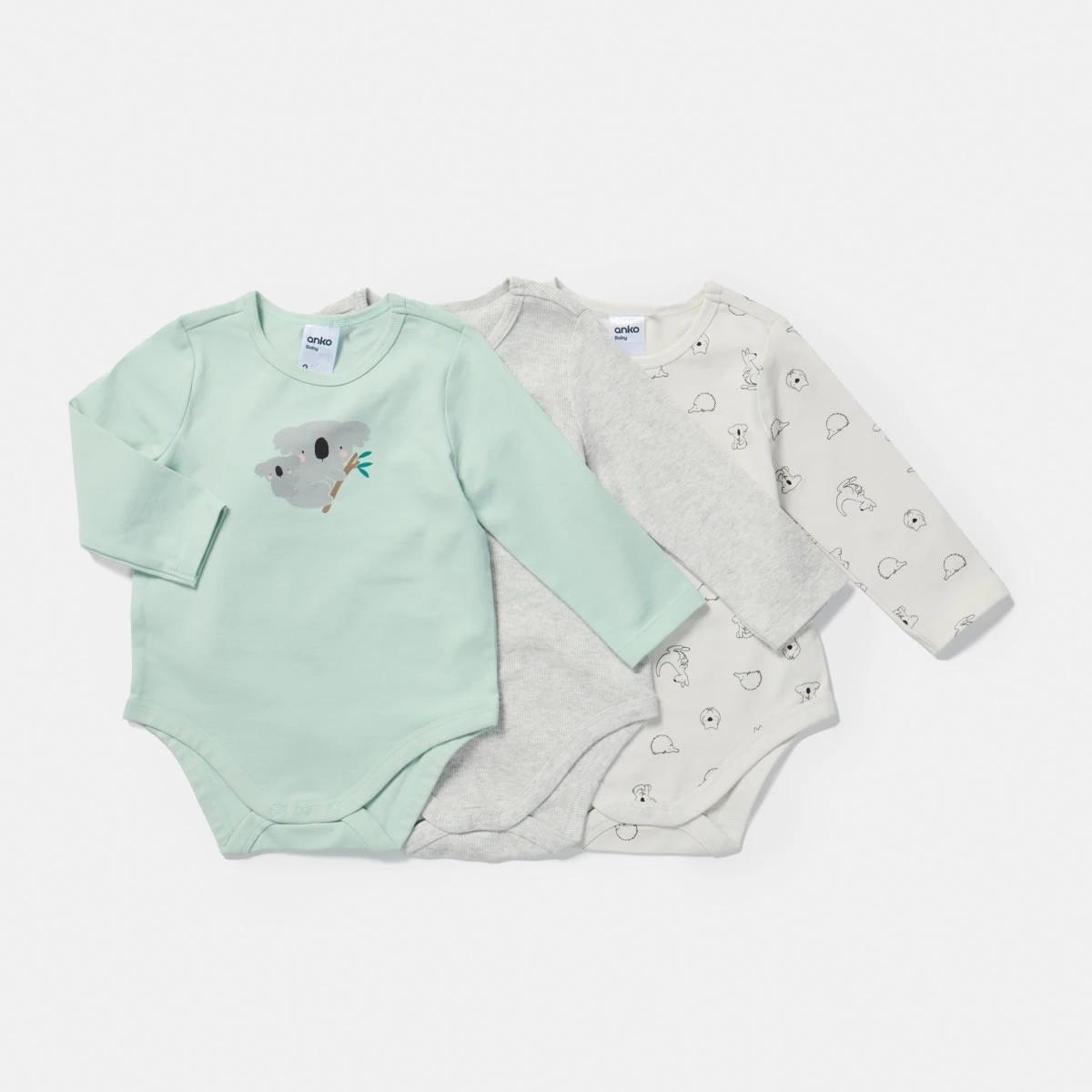 1 3 Pack Bodysuits Grn Koala, 1 of 8