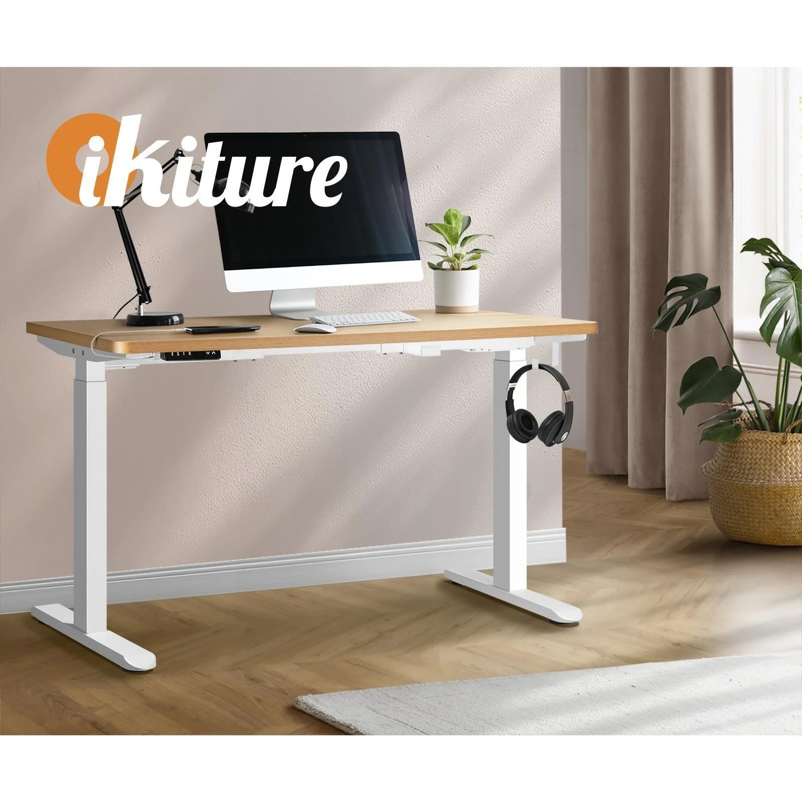 3 Oikiture 160cm Electric Standing Desk Dual Motor Height Adjustable Motorised Sit Stand Desk Rise
 - Multi, 3 of 4