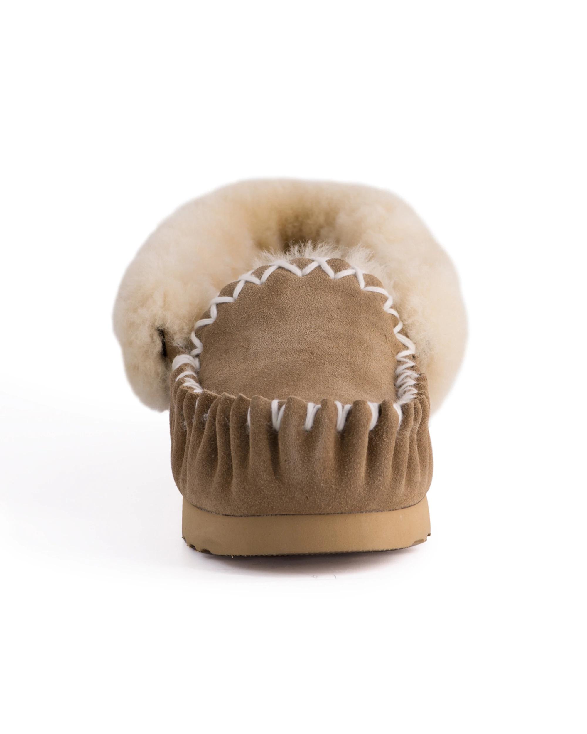 5 AUS WOOLI Hand Stitched Womens Sheepskin Moccasin TAN, 5 of 7