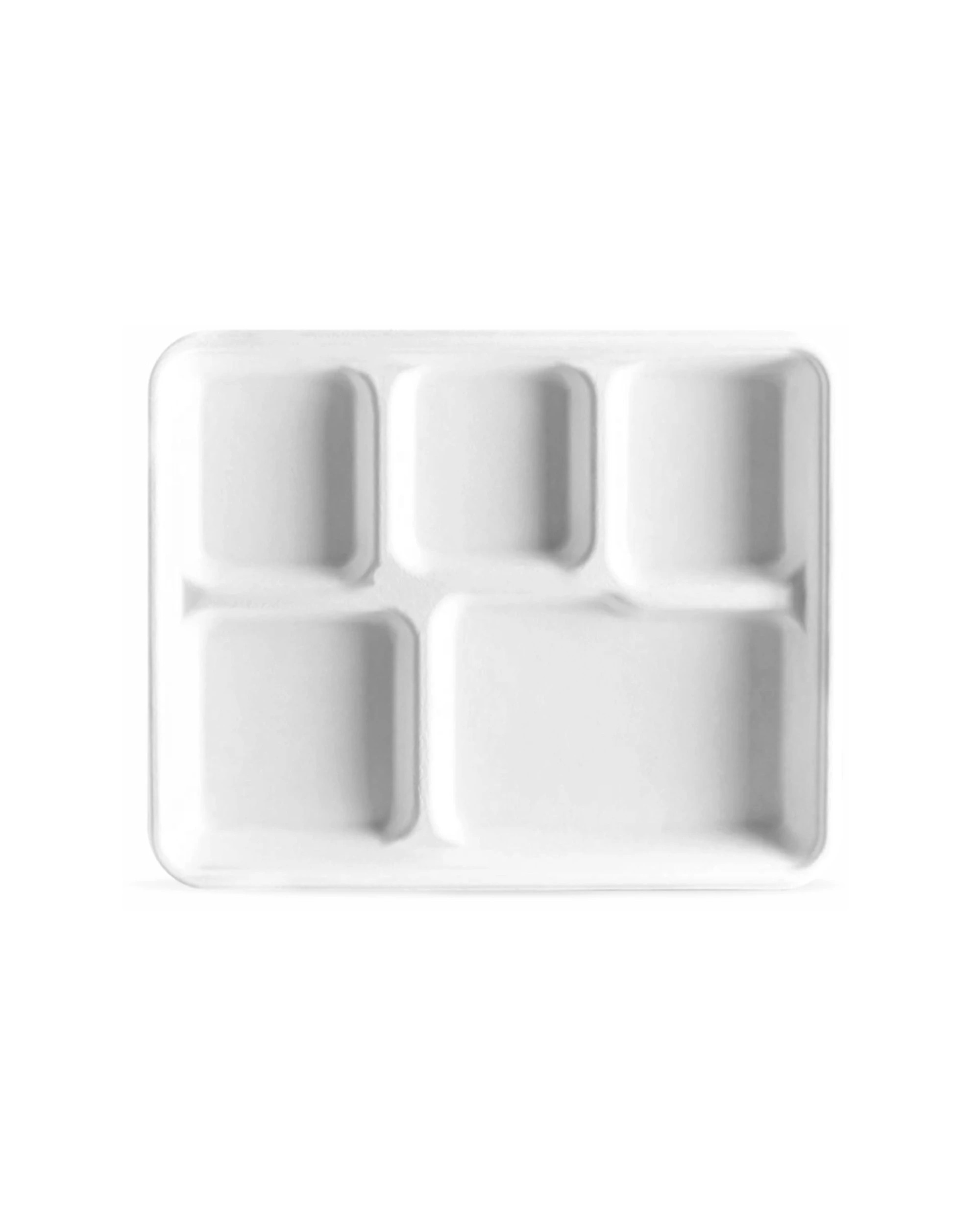 1 Partyware 20pc Durable 5 Compartment Plate 265x215mm - White, 1 of 1