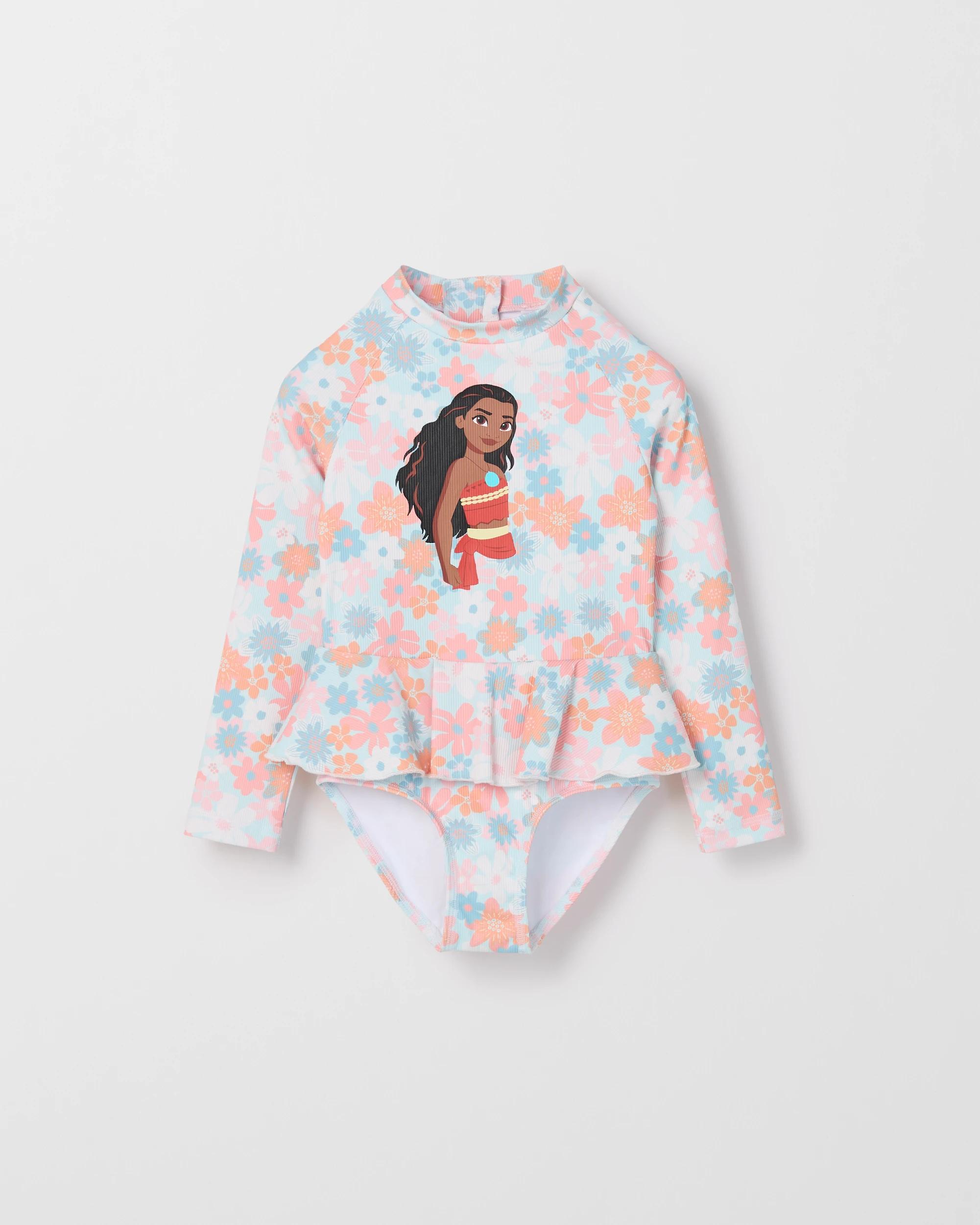 1 Disney Moana Long Sleeve Surfsuit FLORAL AOP PINK, 1 of 2