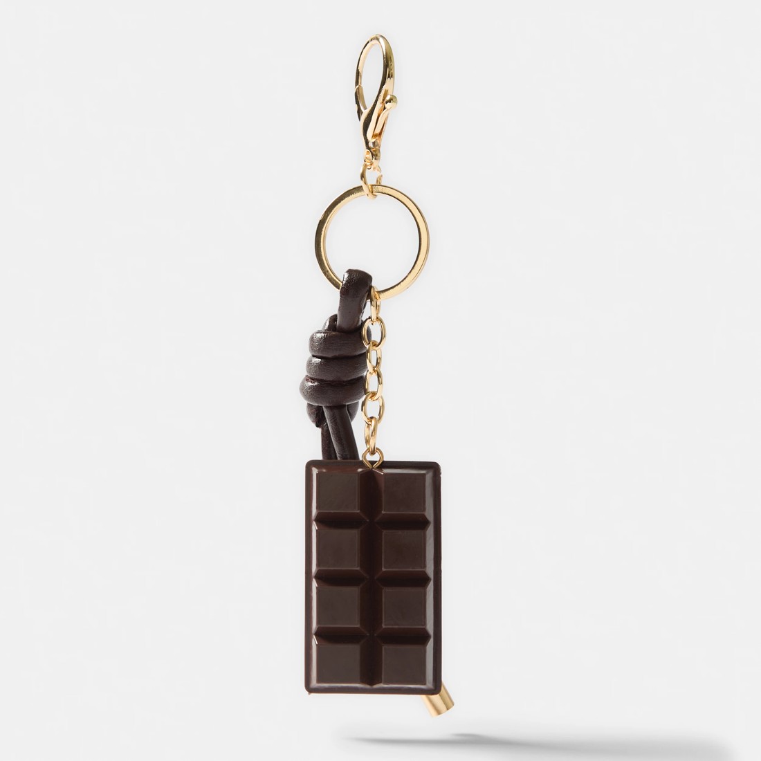 2 Chocolate Bag Charm Keyring - Brown and Gold Tone, 2 of 5