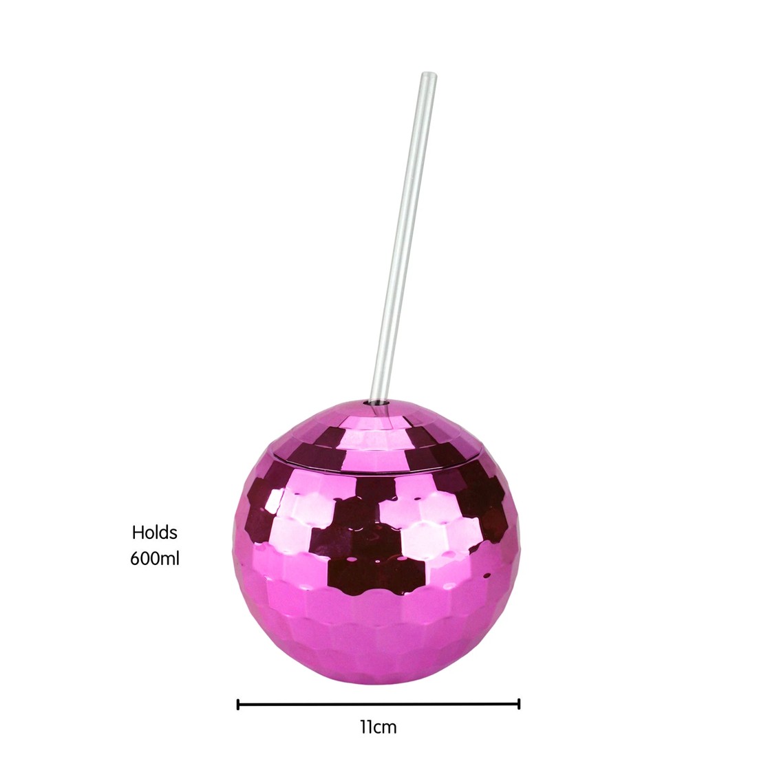 3 Party Maker Pink Disco Ball Novelty Cup with Straw, 3 of 3