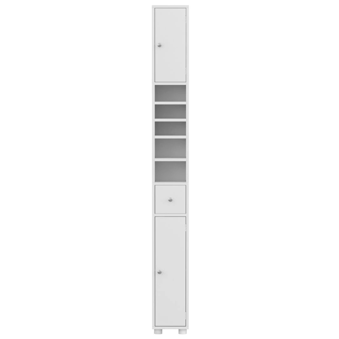 3 Artiss Tall Bathroom Storage Cabinet 180cm Slim Linen Tower Adjustable Shelves Durable Space Saving Organizer - white, 3 of 8