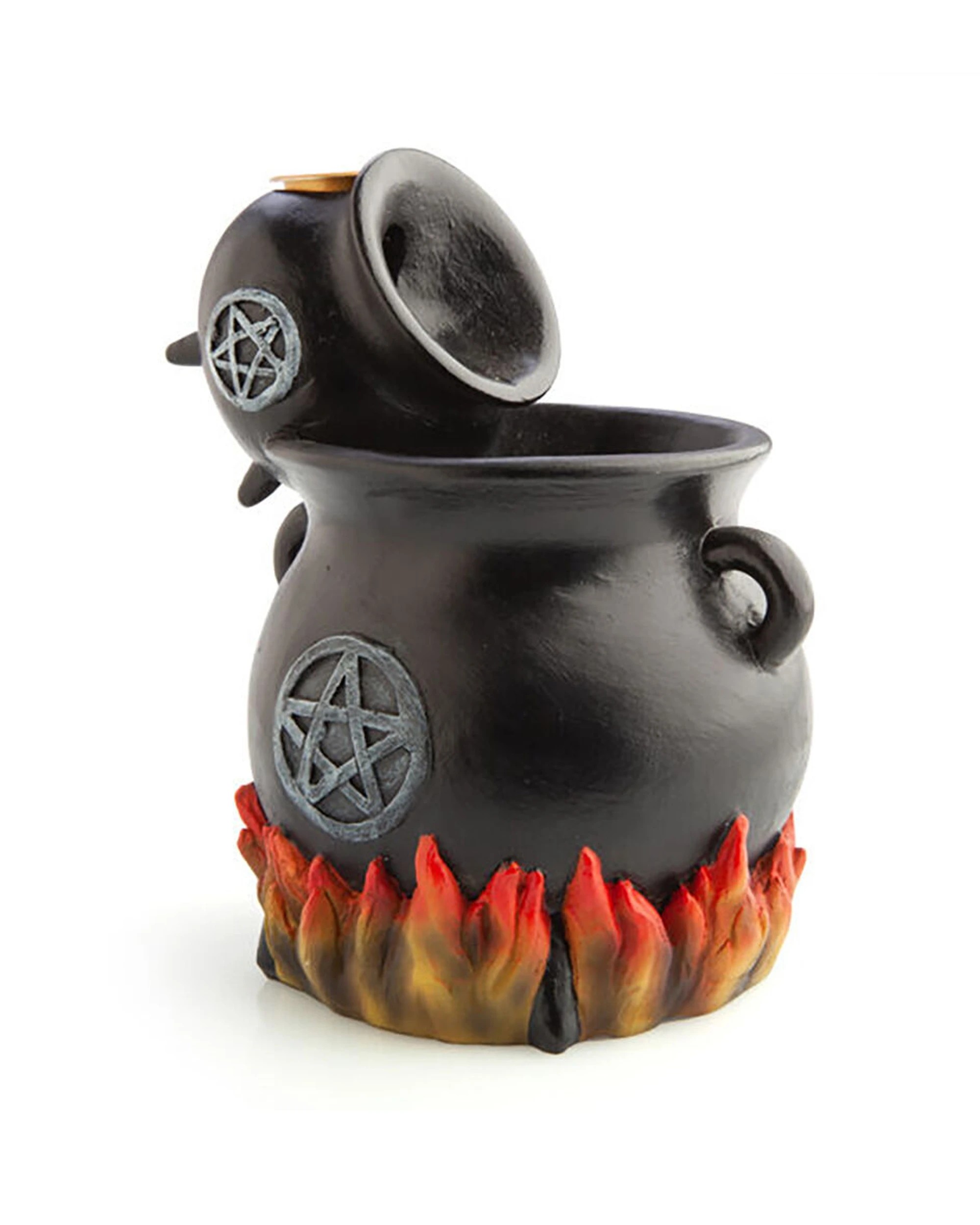 3 MDI 2PK LED Backflow Incense Burner Cauldron Pot Witchy Decor 13.5x15.5cm - Black, 3 of 6