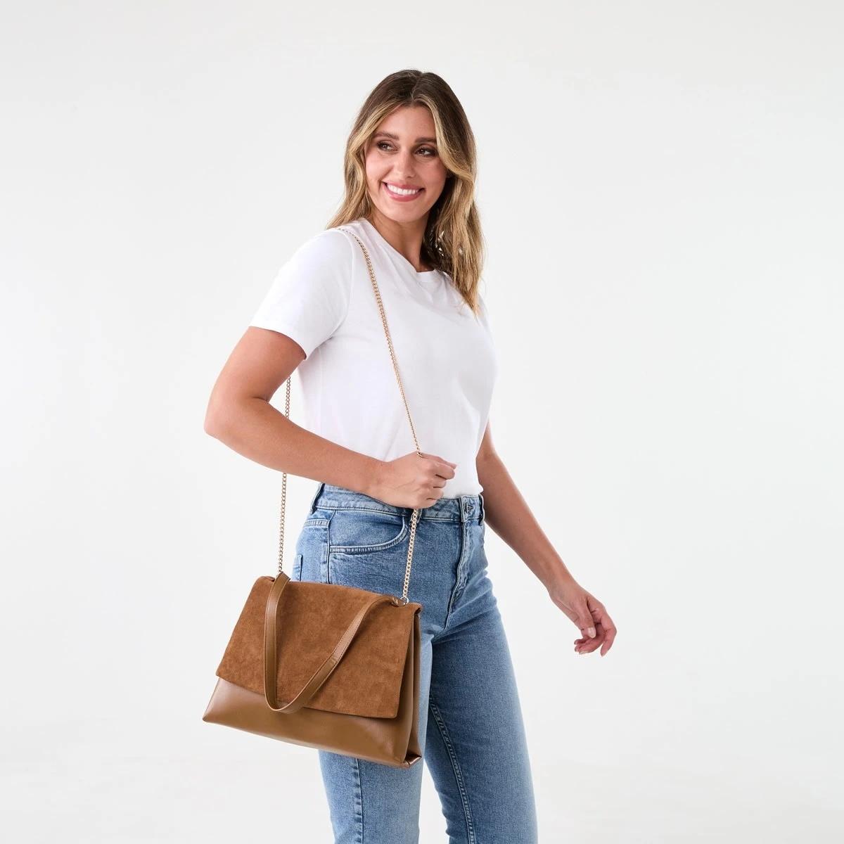 6 Front Flap Crossbody Bag RICH TAN, 6 of 7