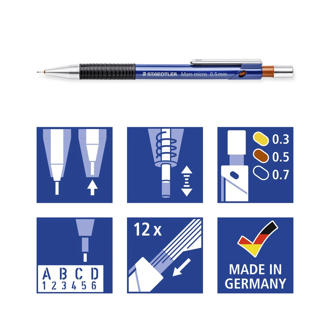 9 Staedtler Mars Micro 775 Mechanical Pencil 0.5mm with Leads, 9 of 9