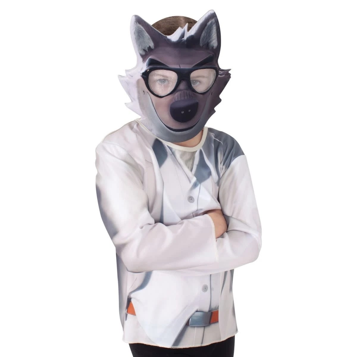 1 Bad Guys Mr. Wolf Top and Mask Costume - Ages 6-8, 1 of 2