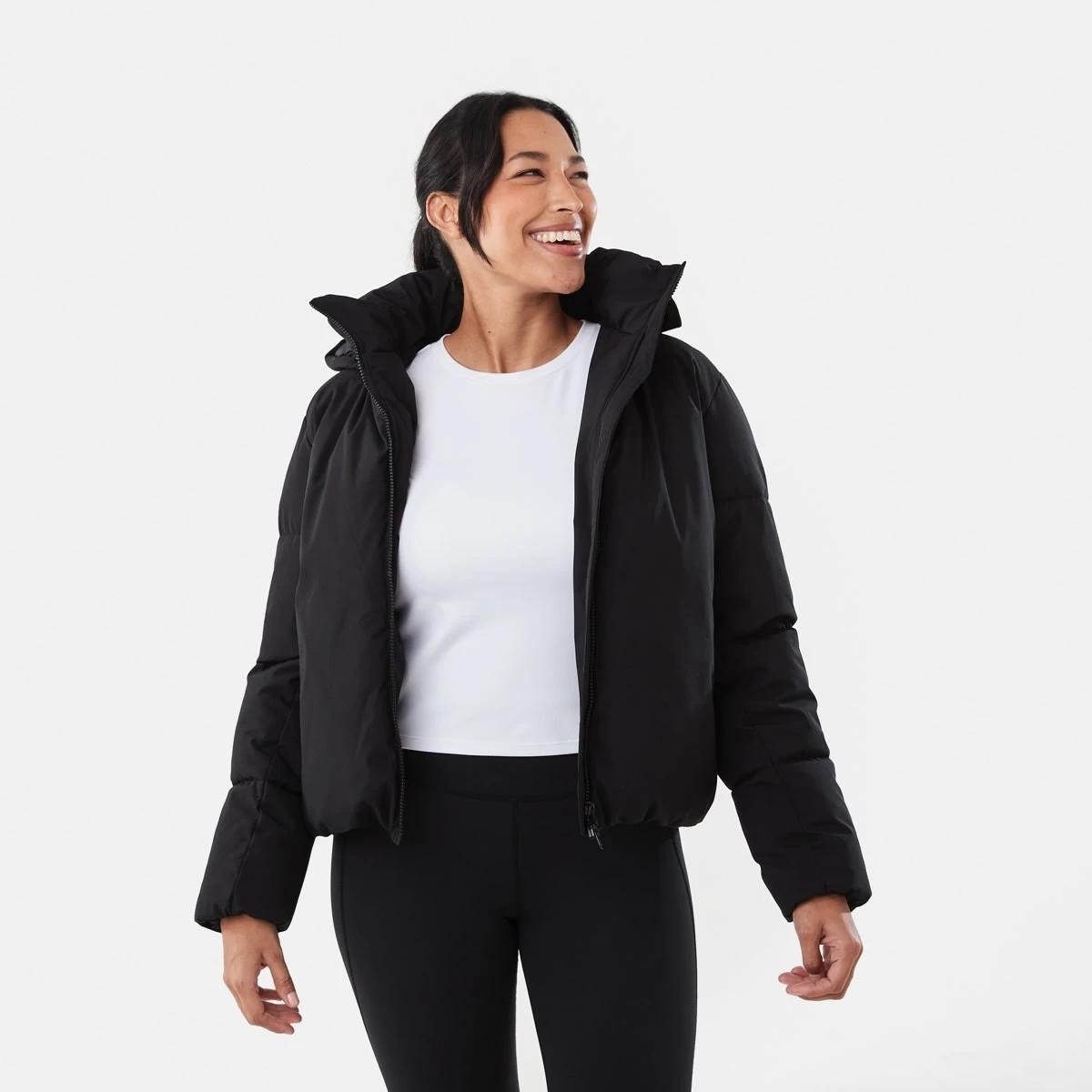 1 Active Womens Core Puffer Jacket Black, 1 of 9