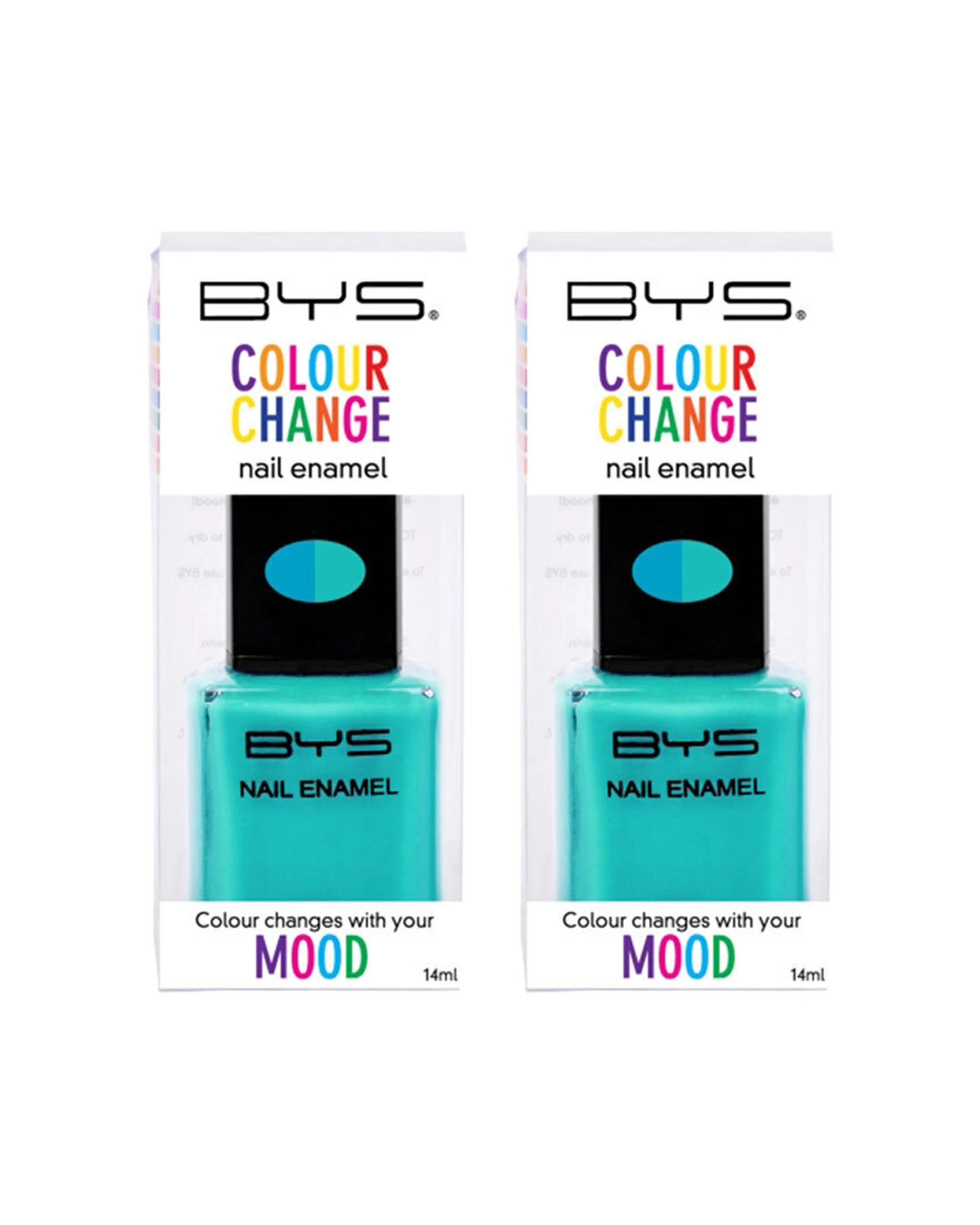 1 BYS 2PK BYS Colour Change Nail Polish Long Wearing Chip Resistant 14ml - Blue, 1 of 1