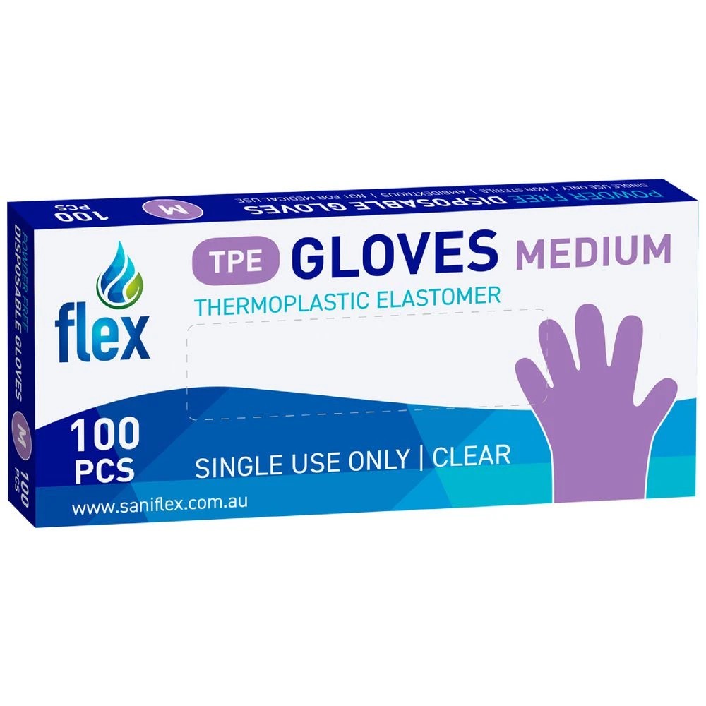 1 Disposable Thermosplastic Gloves Medium 100 Pack Clear, 1 of 1