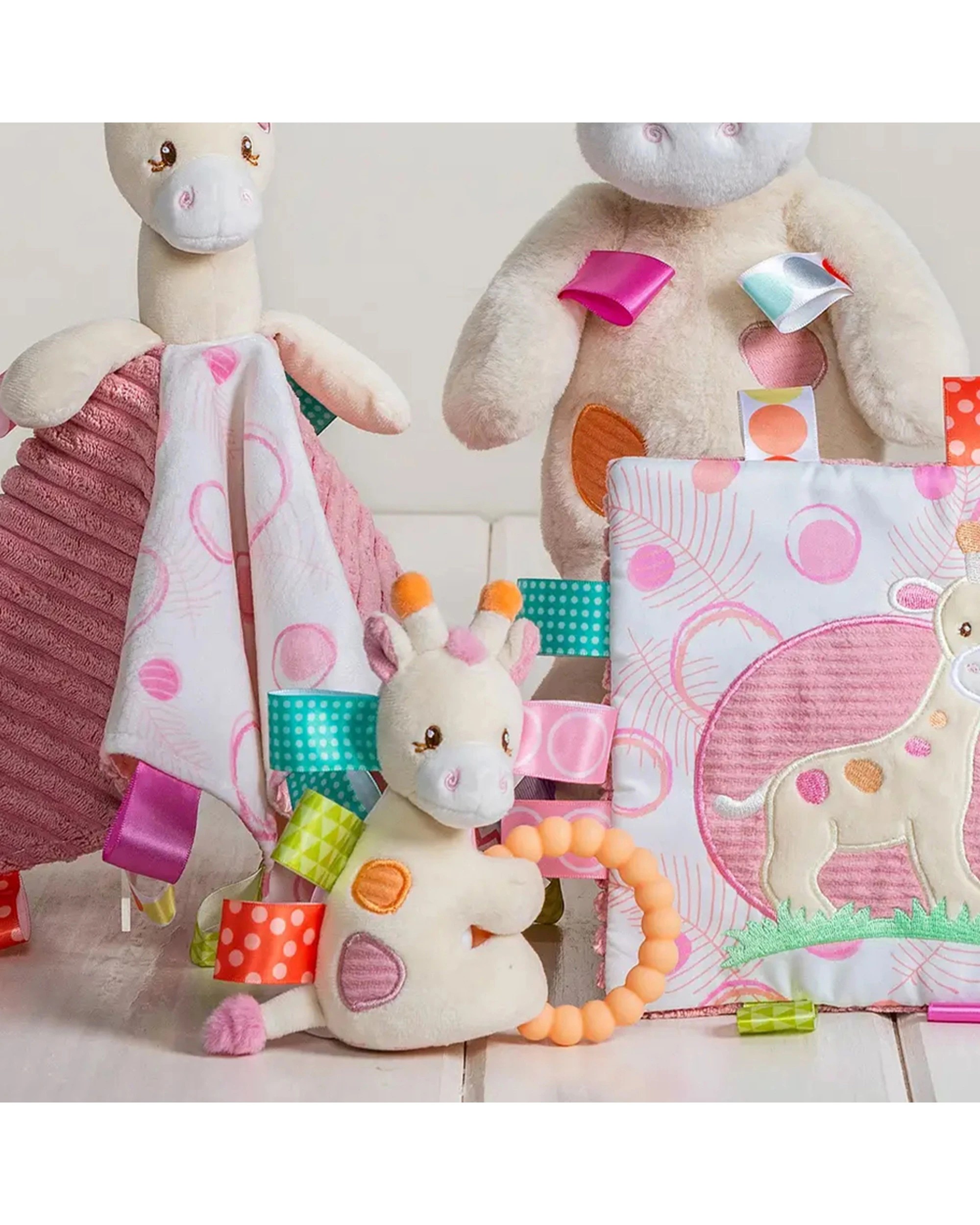 4 Mary Meyer Taggies Tilly Giraffe Teether Rattle Baby 0 Months Silicone - Pink, 4 of 5