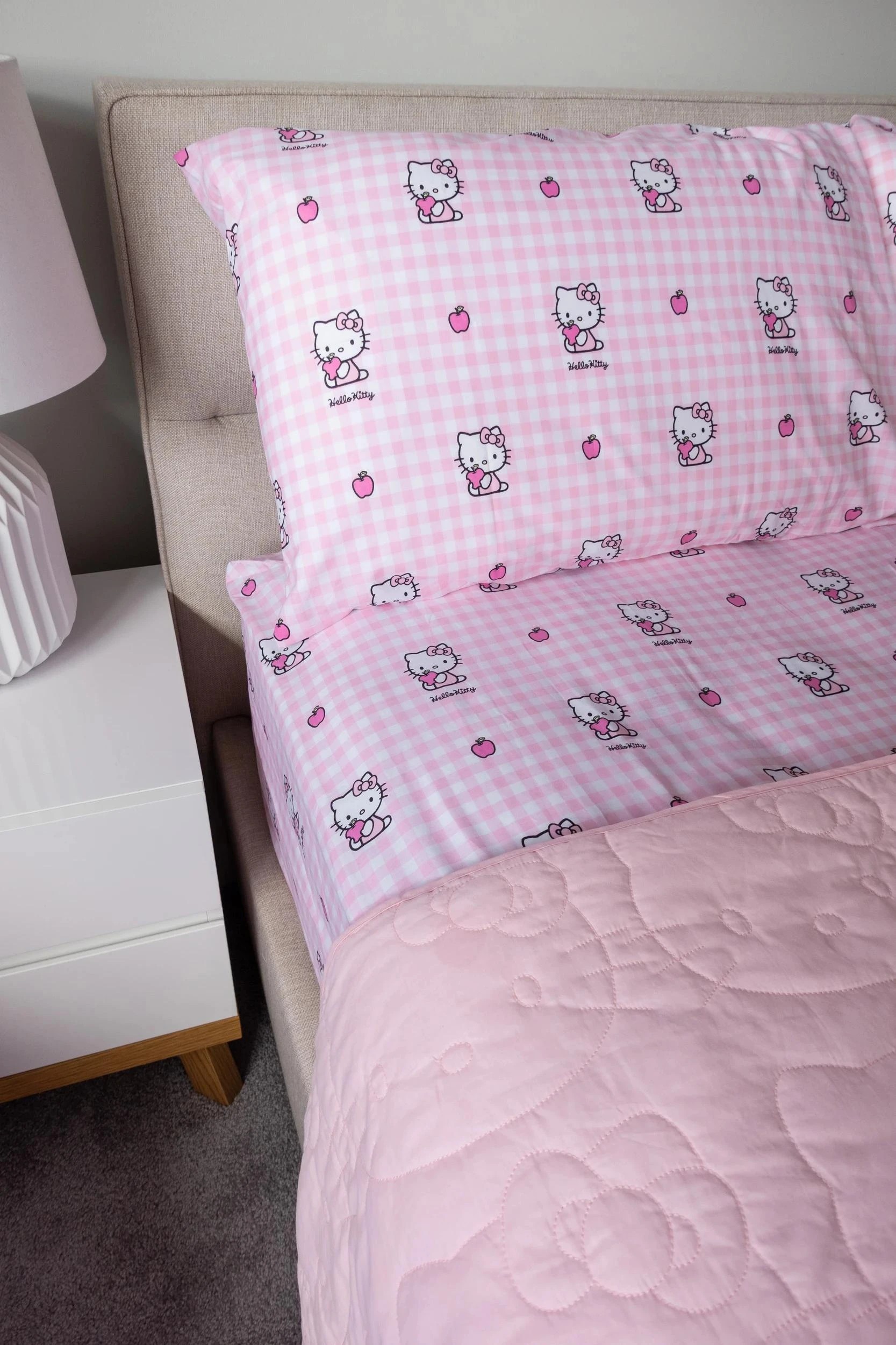 1 Hello Kitty Kids Fitted Sheet Set - Single Bed - Pink, 1 of 6