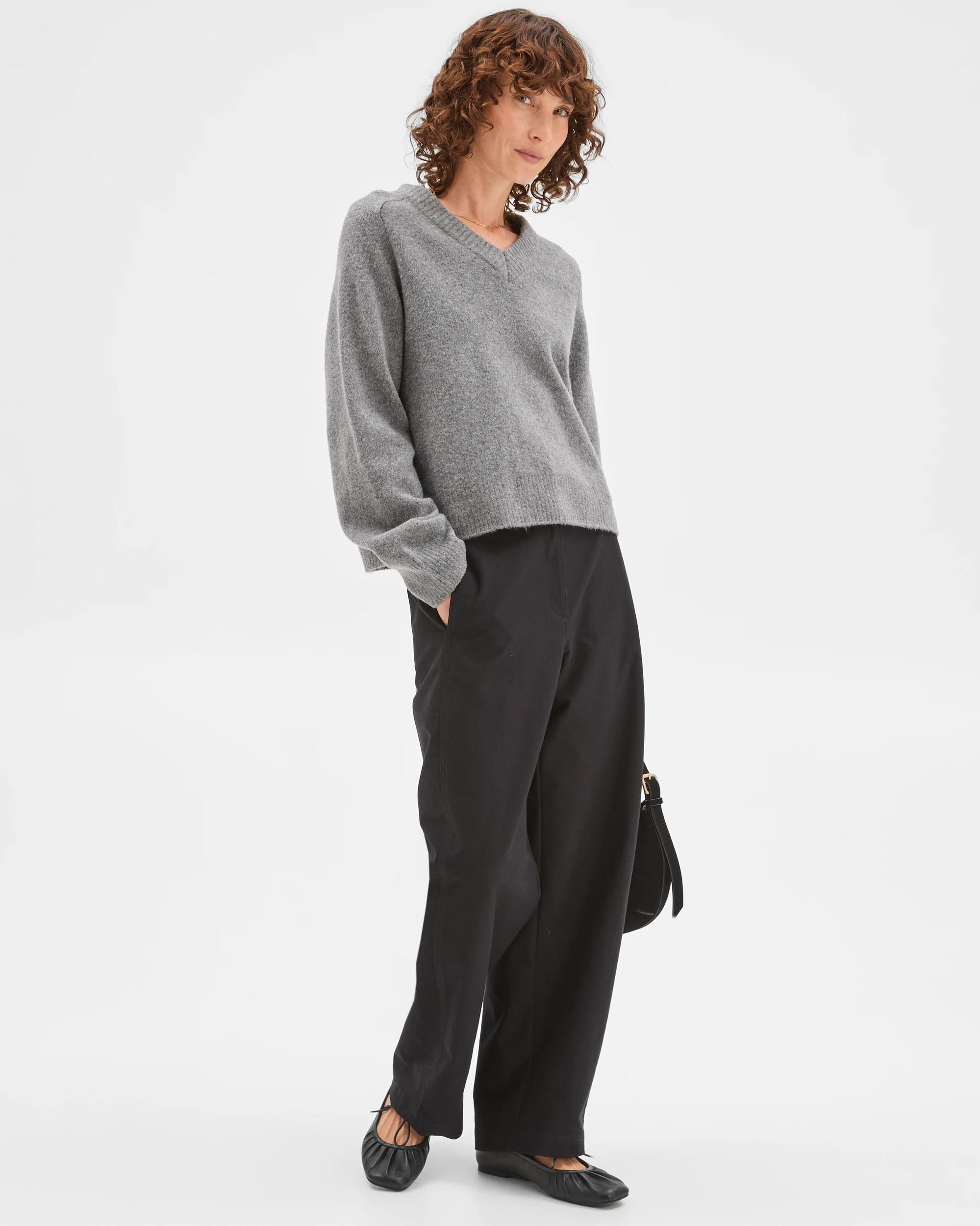 2 Target Woman Super Soft High V-Neck Jumper DARK GREY MARLE, 2 of 6