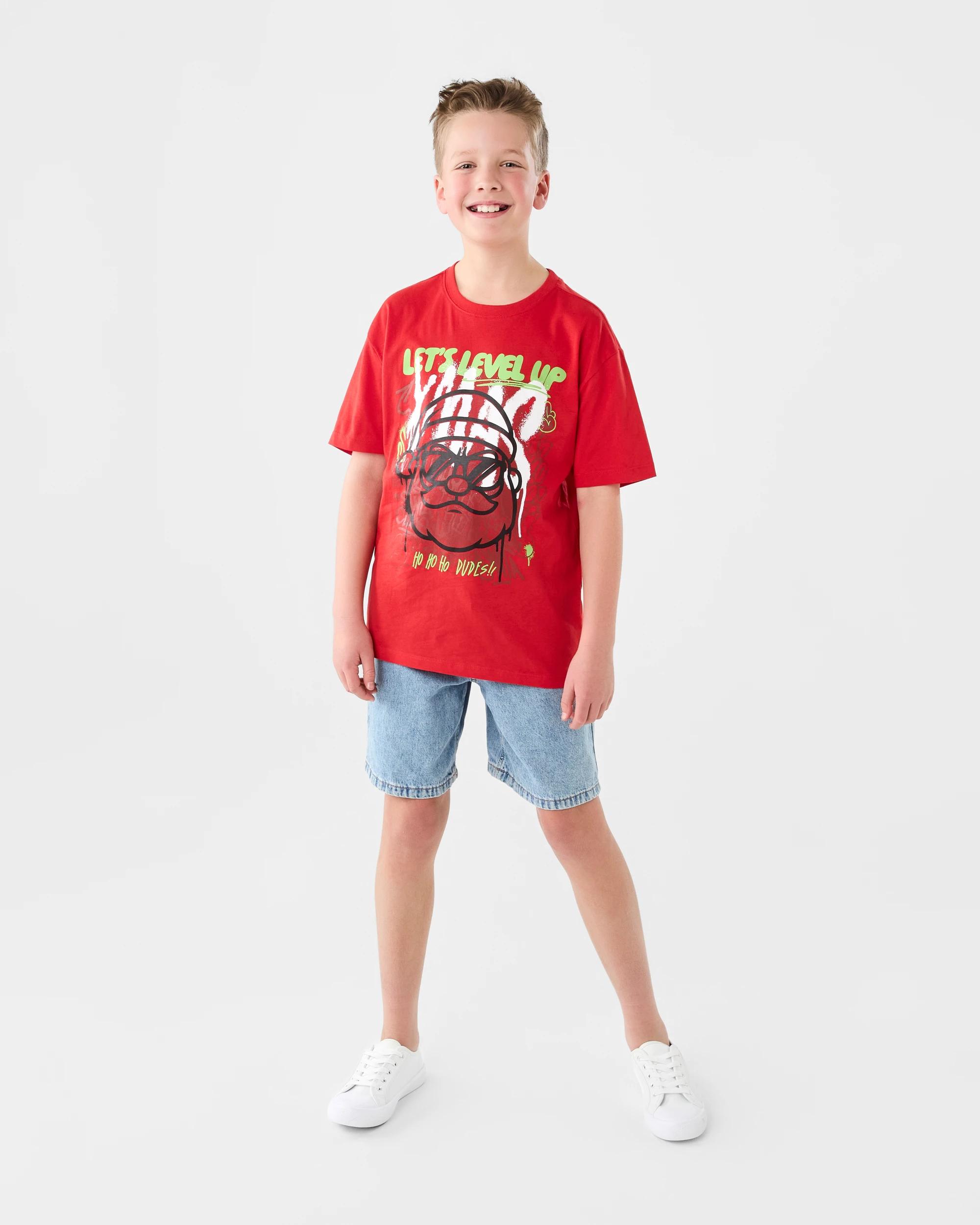 5 Christmas Short Sleeve Print T-shirt Red Xmas, 5 of 6