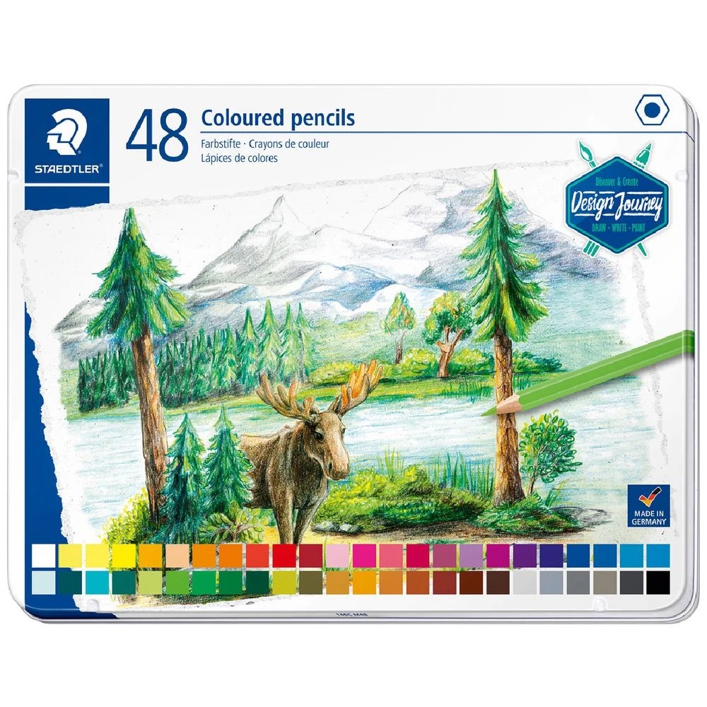 1 Staedtler Coloured Pencil Tin 48 Pack Assorted, 1 of 3
