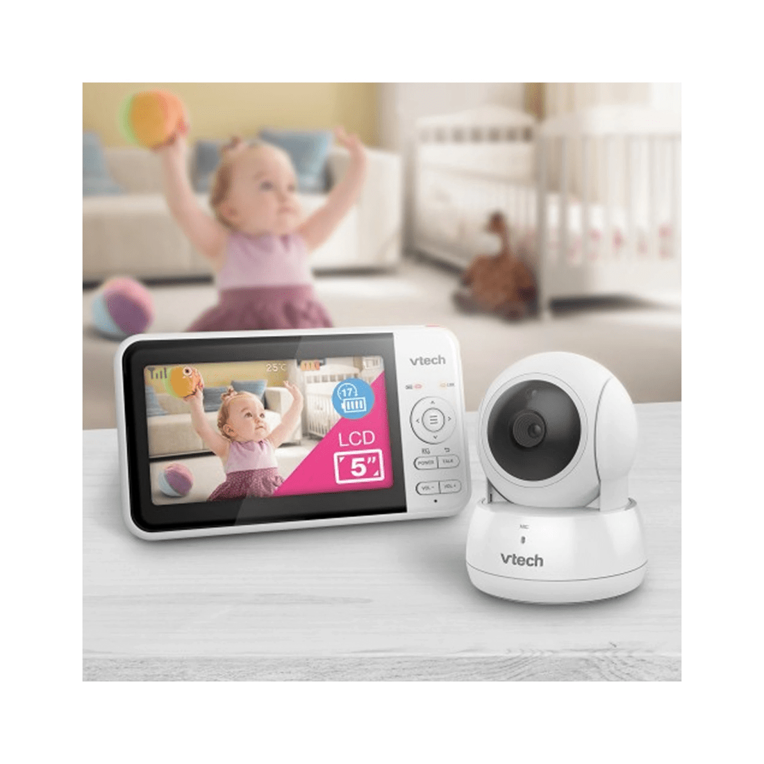 3 Vtech Bm5550au Pan & Tilt 13cm Full Colour Video & Audio Baby Monitor
 - White, 3 of 3