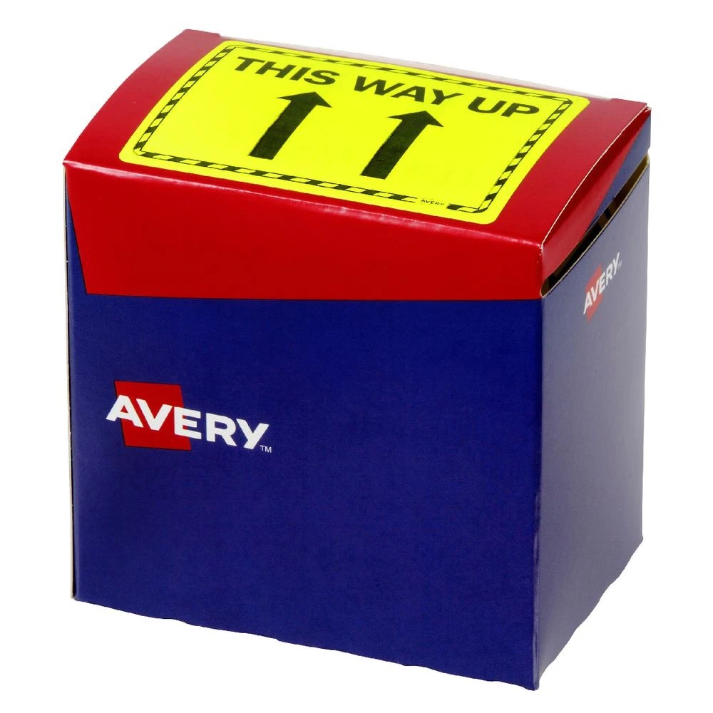 3 Avery This Way Up Labels 75 x 99.6mm Yellow 750 Pack, 3 of 3