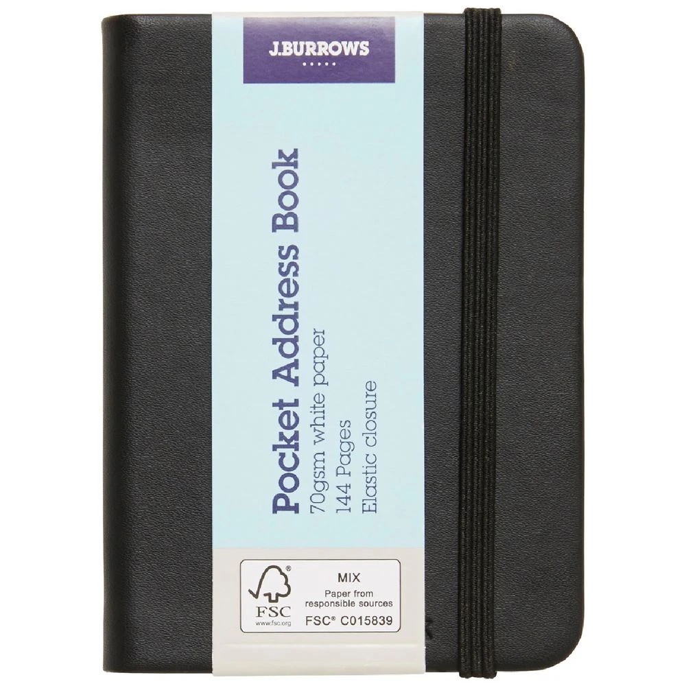1 J.Burrows Pocket Address Book Black, 1 of 3