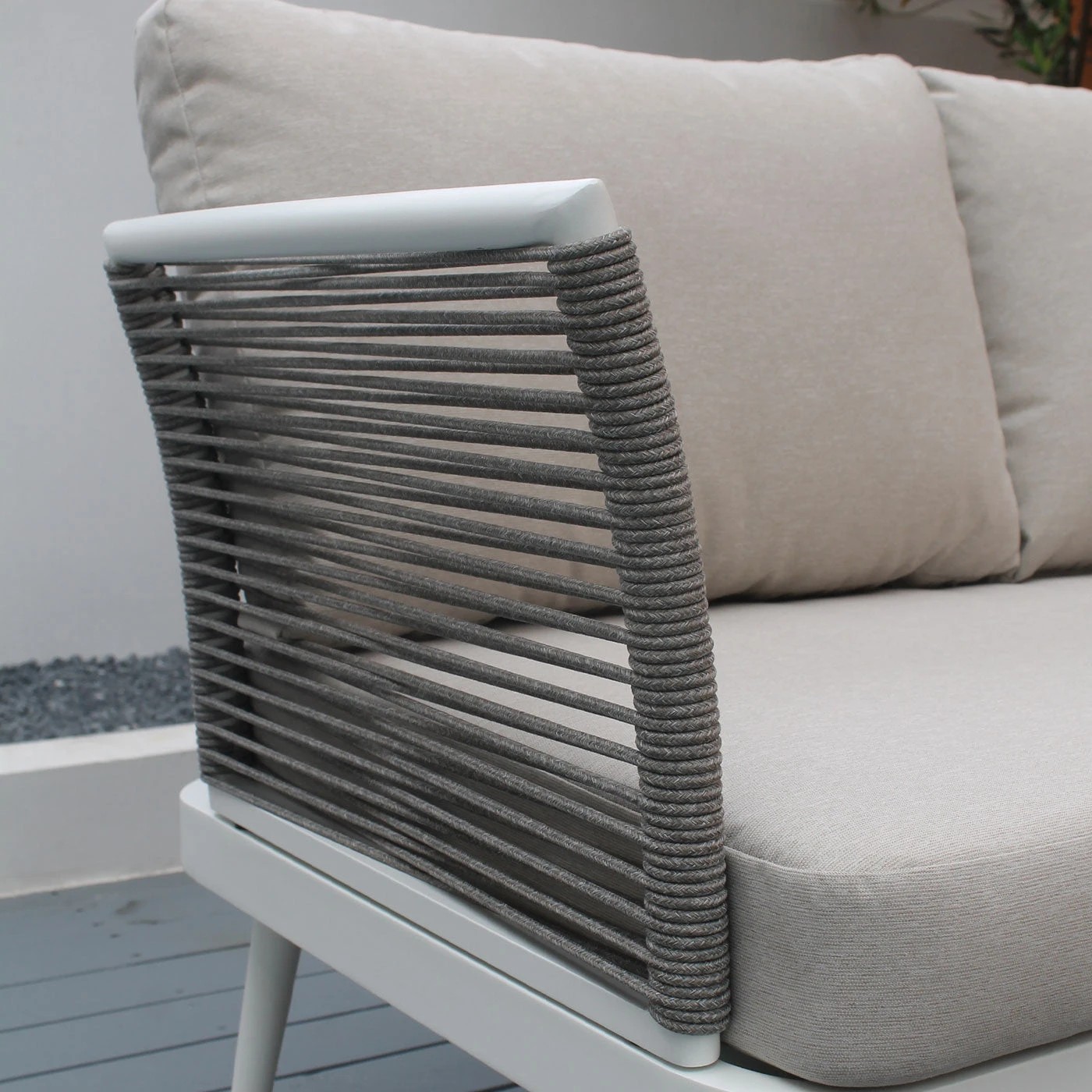 9 Moda Living Watsons Bay 3-Piece Outdoor Corner Sofa Lounge Set - White, 9 of 9