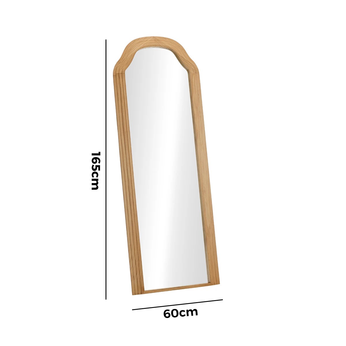 2 Oikiture Full Length Mirror Floor Makeup Mirrors 165x60cm Wood Bedroom - Natural, 2 of 10