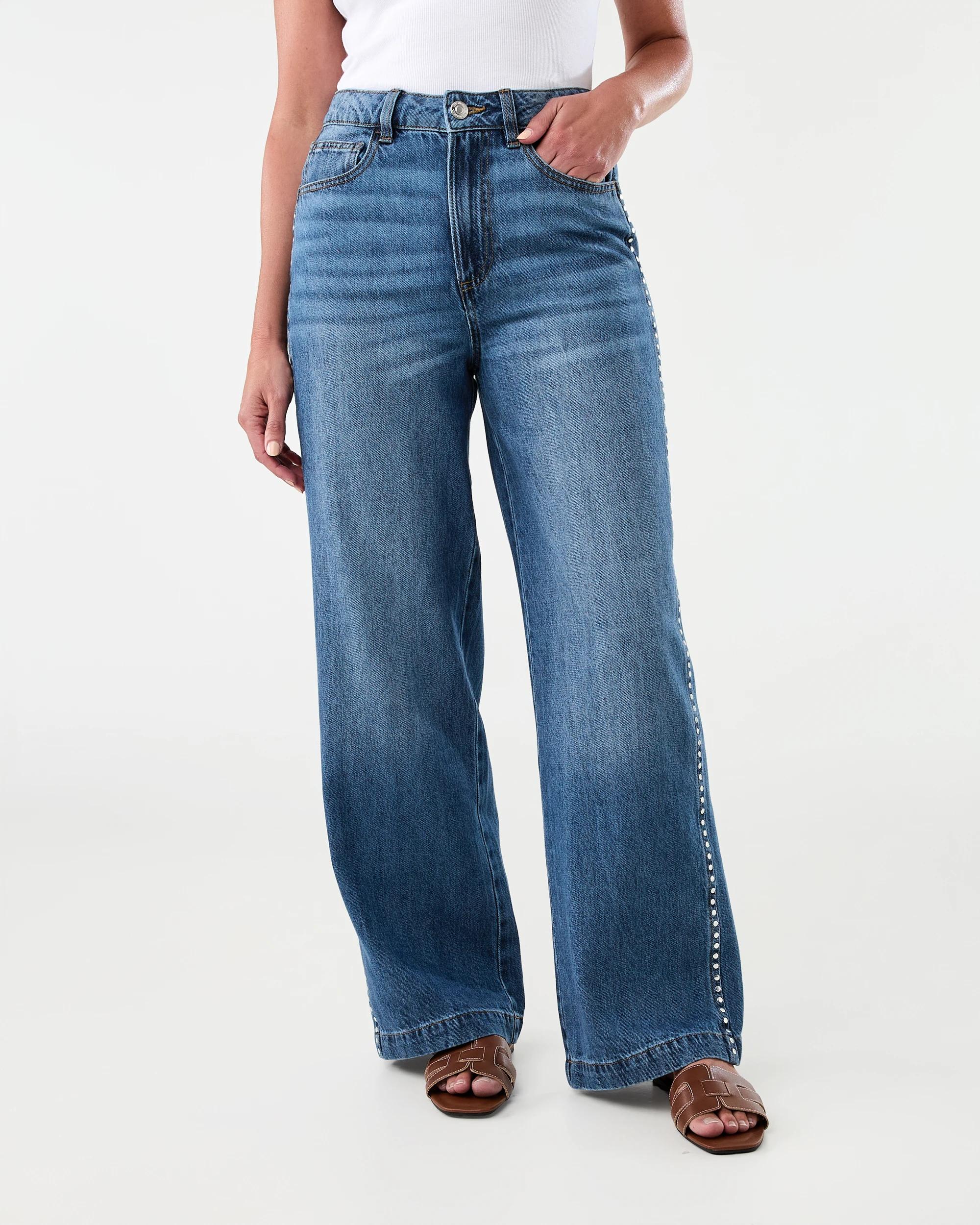 1 Studded Jeans Mid Wash, 1 of 8