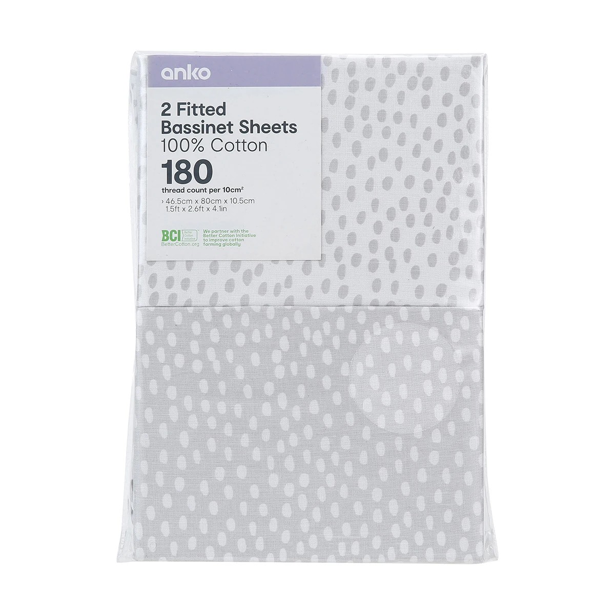 4 2 Pack Cotton Fitted Bassinet Sheets - Speckle, 4 of 4