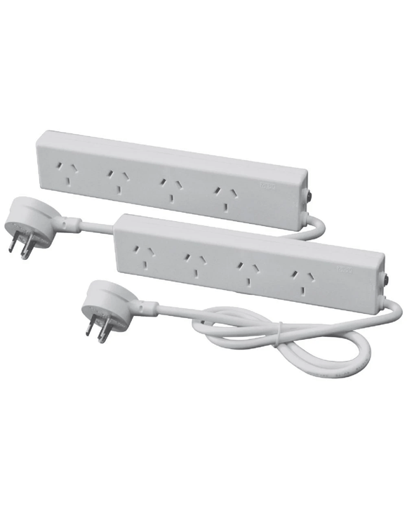 HPM 4 Outlet Powerboard Twin Pack