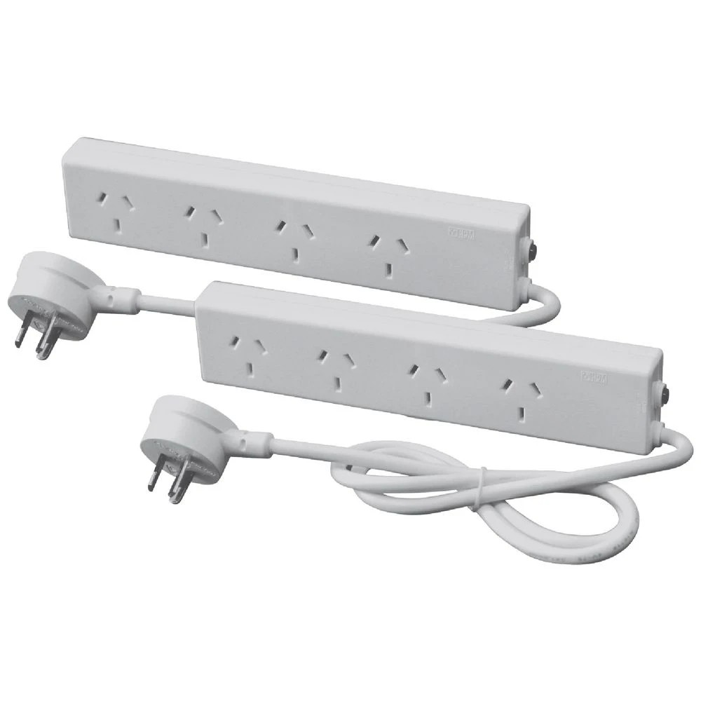 1 HPM 4 Outlet Powerboard Twin Pack, 1 of 2