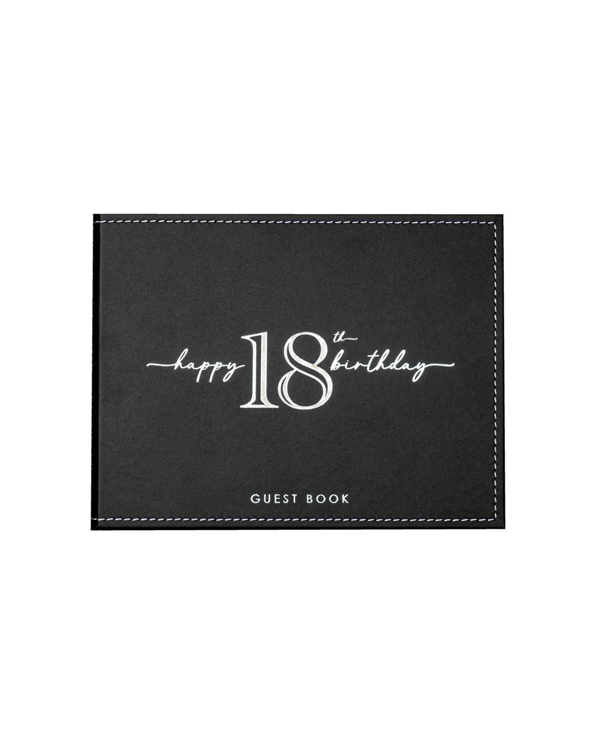 1 Guest Book Vinyl 18th Birthday Party Signature Pad Novelty Keepsake 23cm - Black, 1 of 3