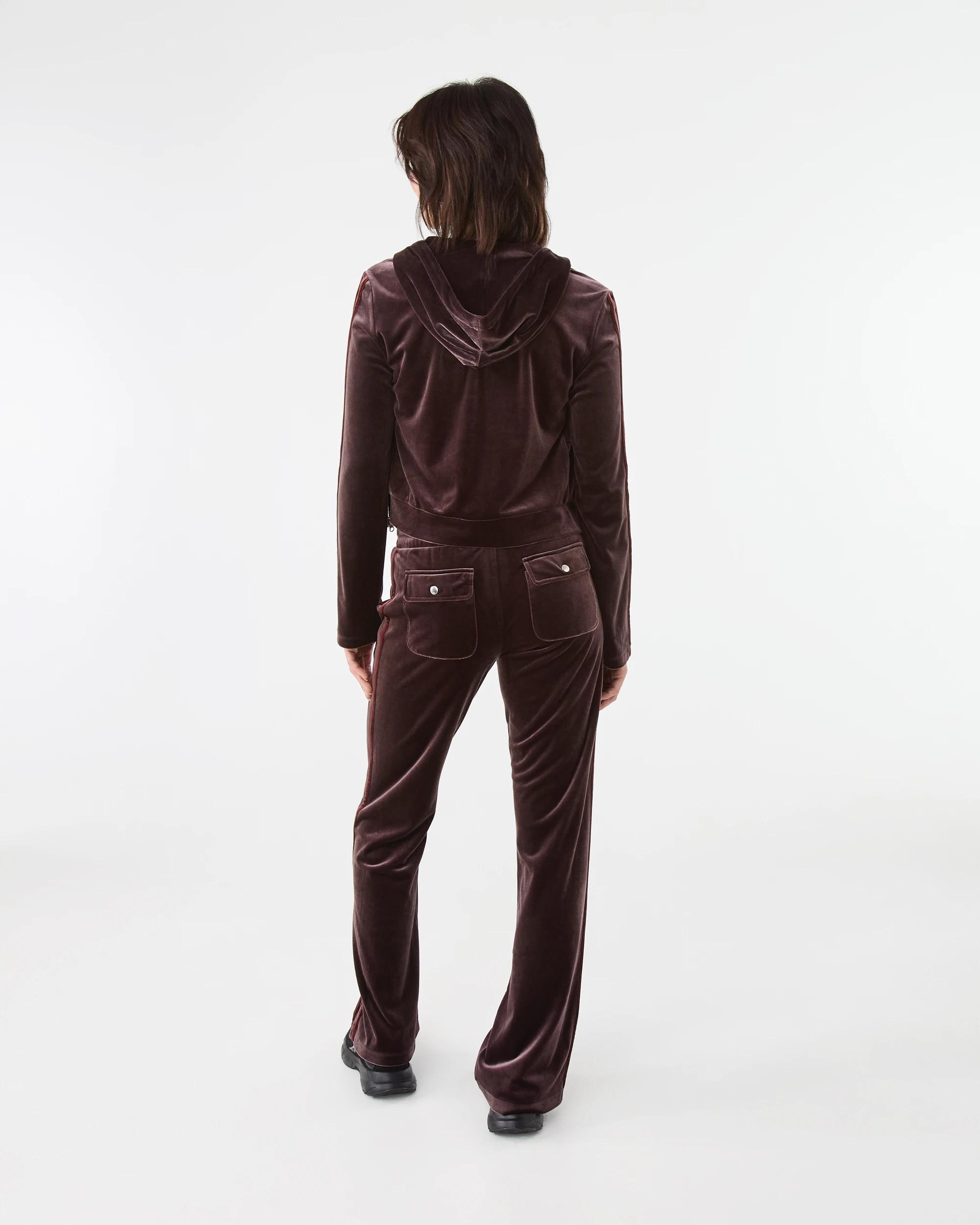 6 Velour Trackpants Choc Plum, 6 of 9