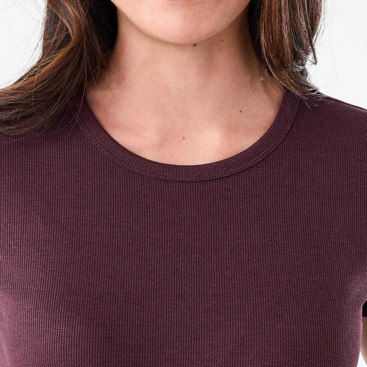 5 Short Sleeve Rib Crew Neck T-shirt WARM MULBERRY, 5 of 5