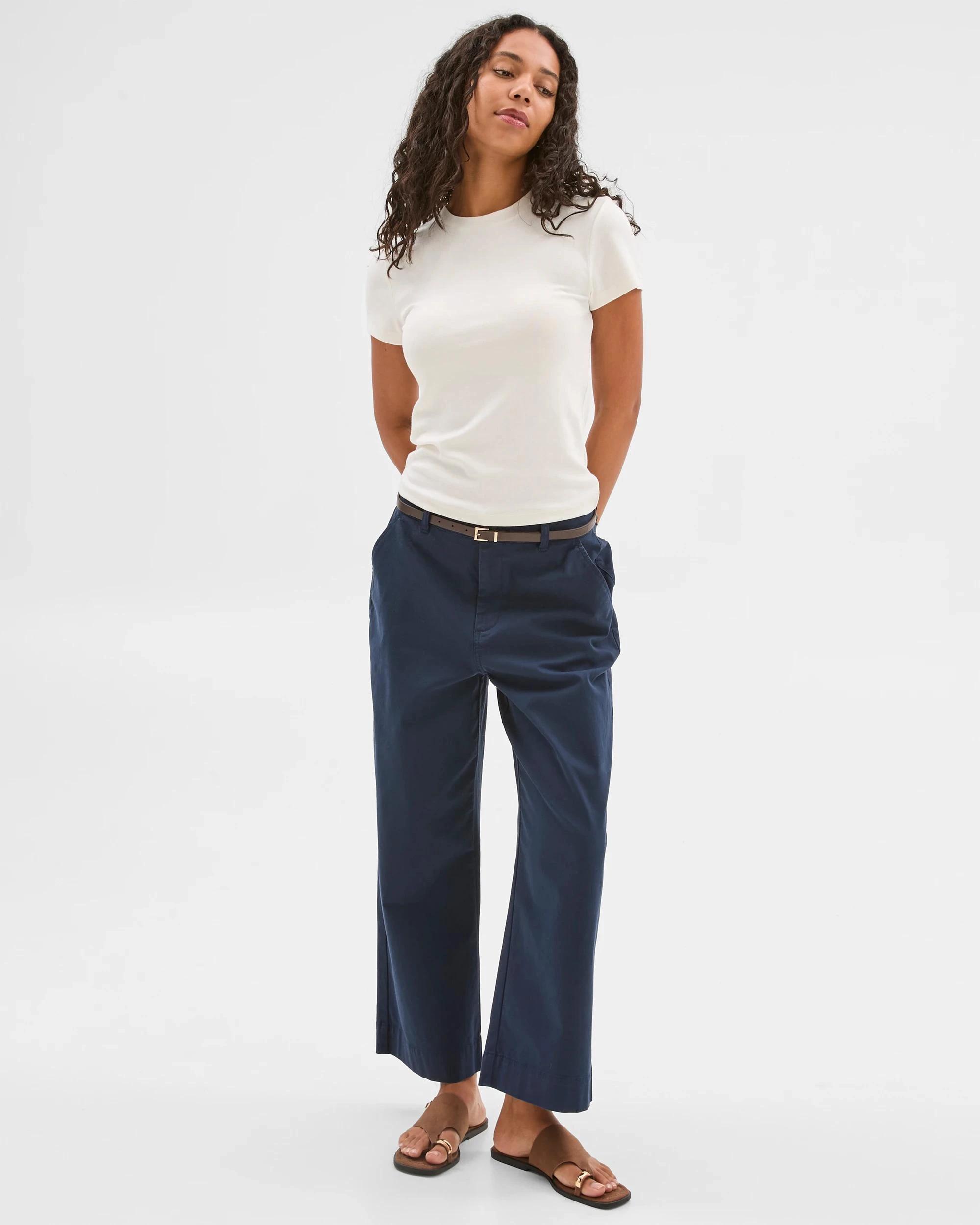 1 Target Australian Cotton Blend Stretch T-Shirt CLOUD DANCER, 1 of 6