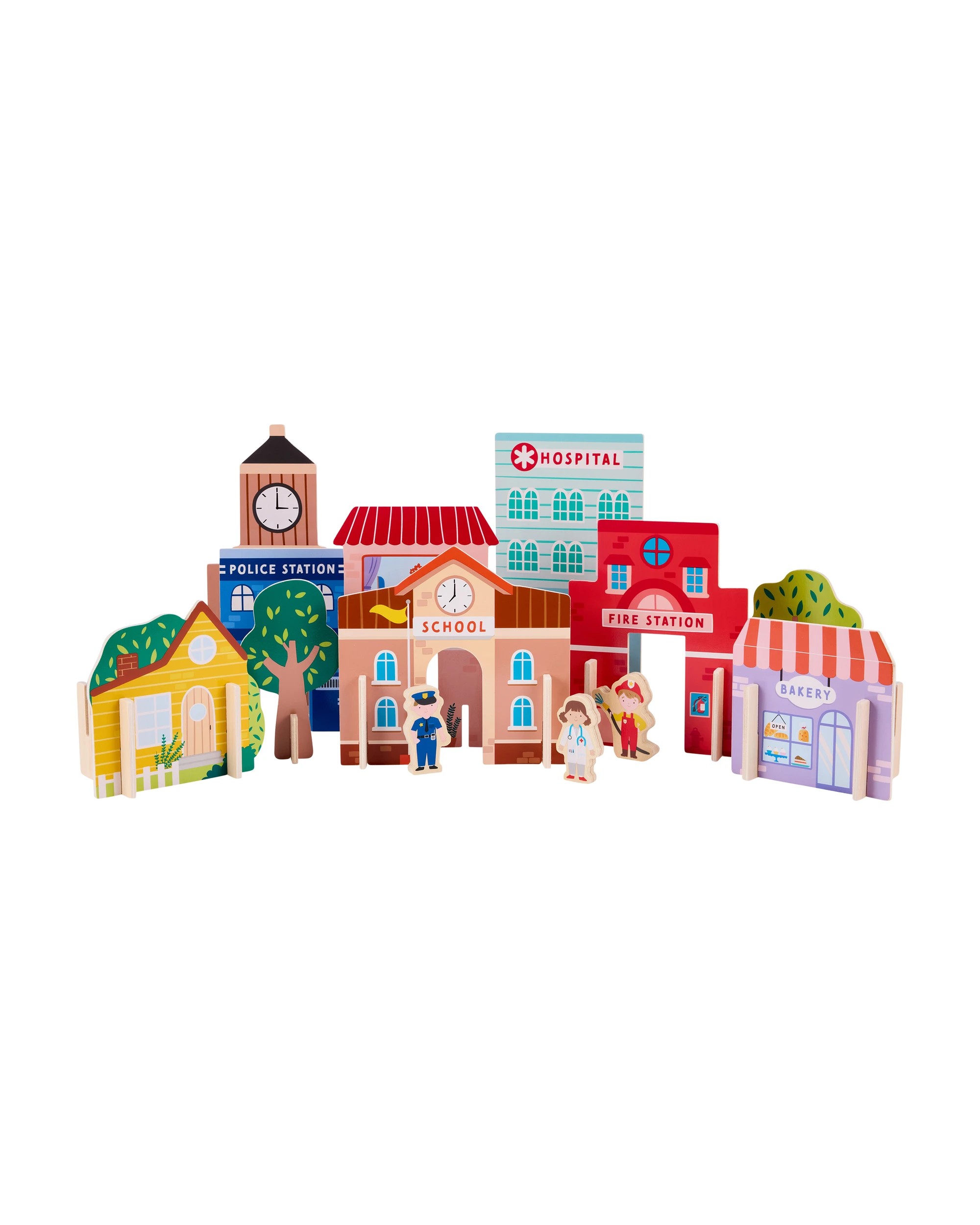 2 33 Piece Wooden Town Playset, 2 of 7