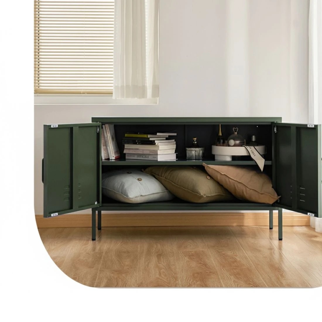 5 Artiss Buffet Sideboard Metal Cabinet - Green, 5 of 7