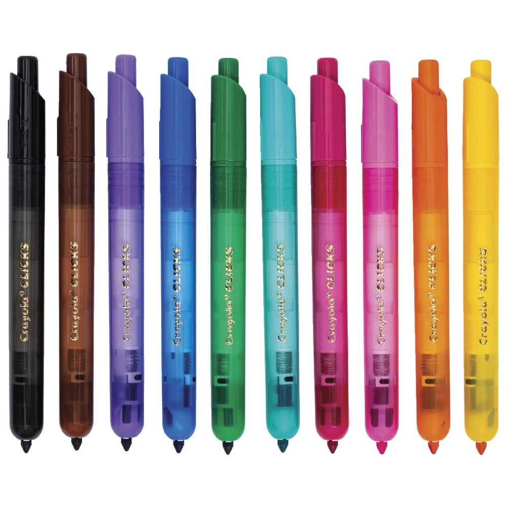 6 Crayola Clicks Washable Retractable Markers 10 Pack Assorted, 6 of 6