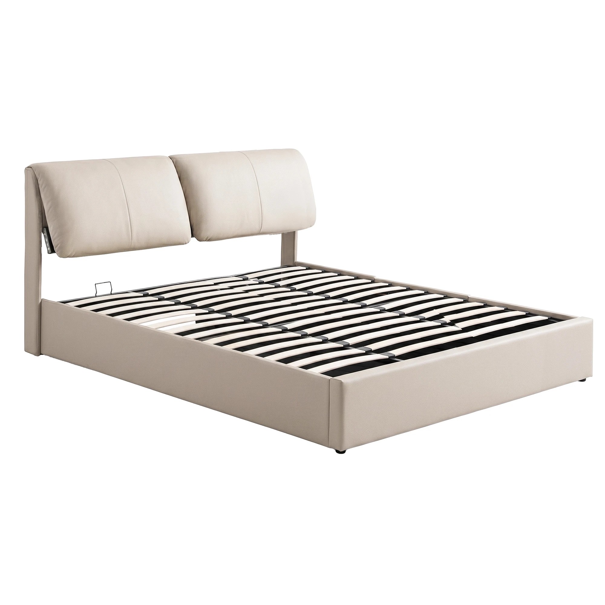 8 Artiss King Bed Frame Gas Lift Storage 3 Drawers Adjustable Headboard Platform Base - Beige, 8 of 9