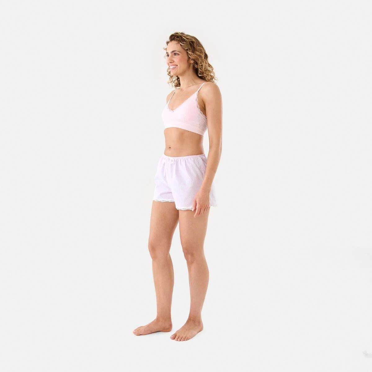 3 Stripe Lace Trim Shorts STRIPE PINK BALLERINA, 3 of 8