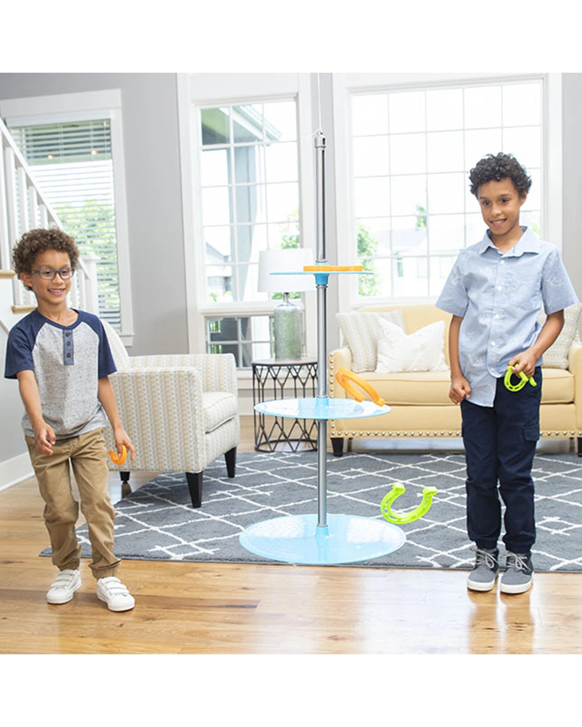 4 Fat Brain Toy Co. Swingin Shoes Toss Horseshoes Suspended Pole Kids Play Game - Multi, 4 of 6