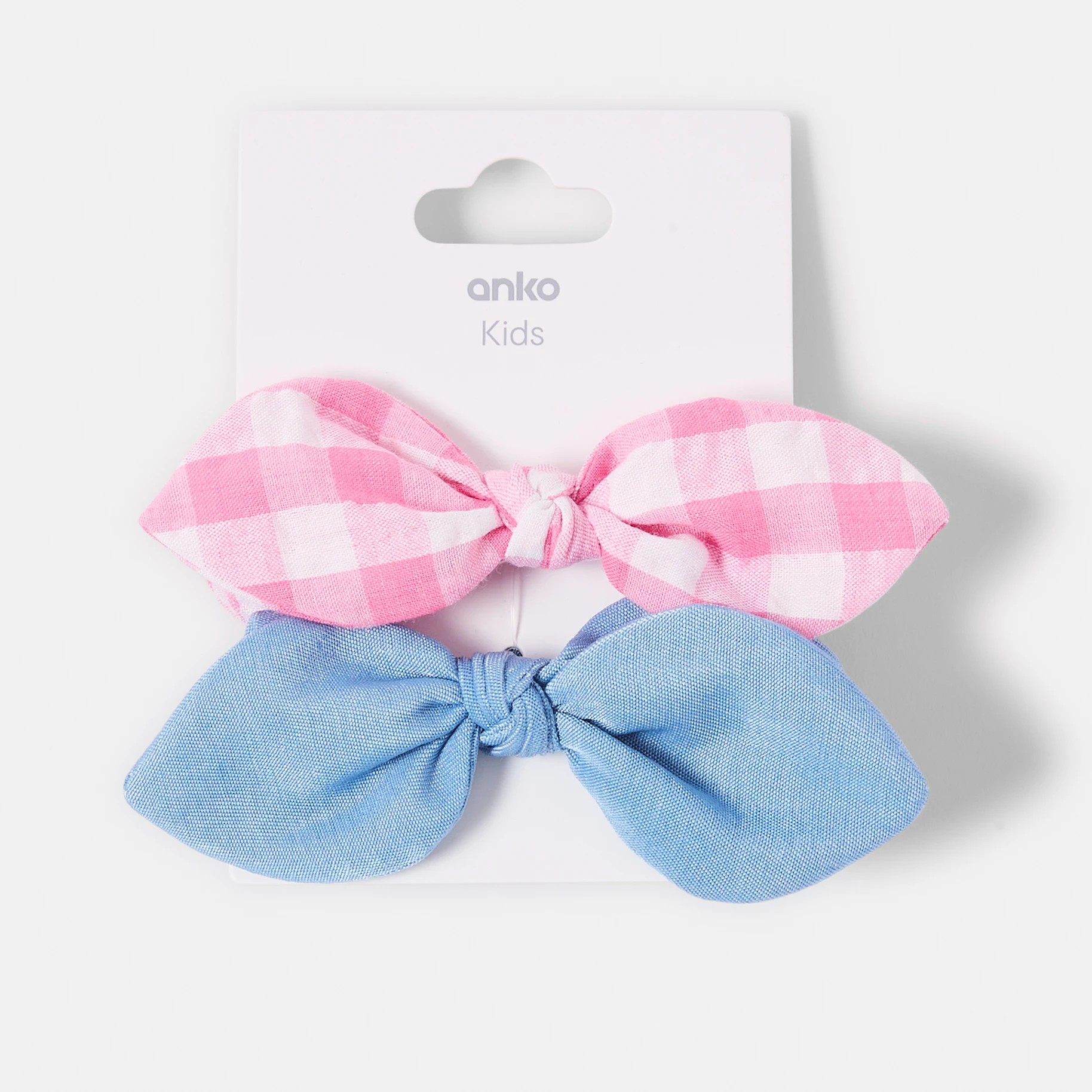 3 2 Pack Gingham and Chambray Hair Scrunchies, 3 of 3