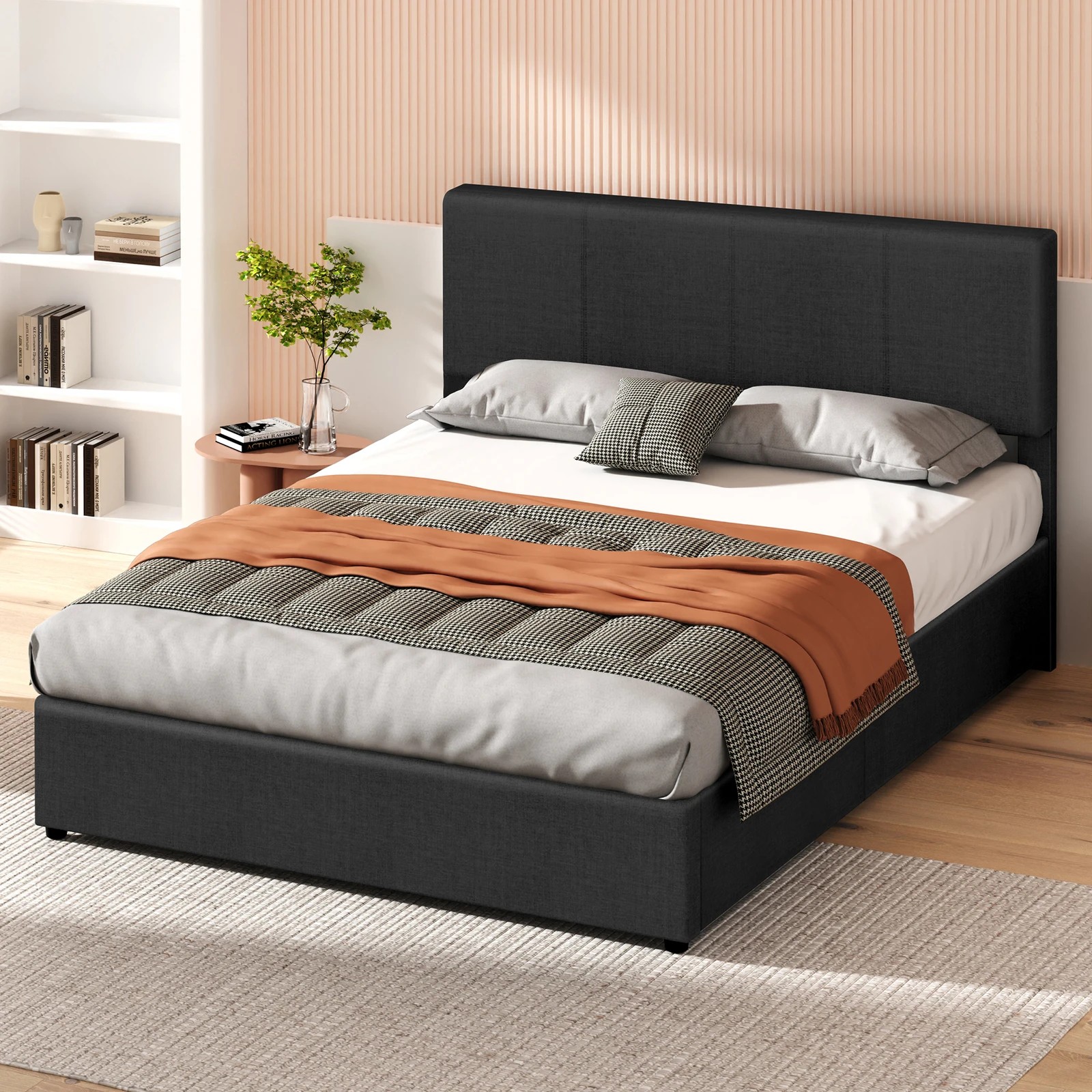 7 Alfordson Bed Frame Double Gas Lift Storage Adjustable Headboard Luria - Charcoal, 7 of 10