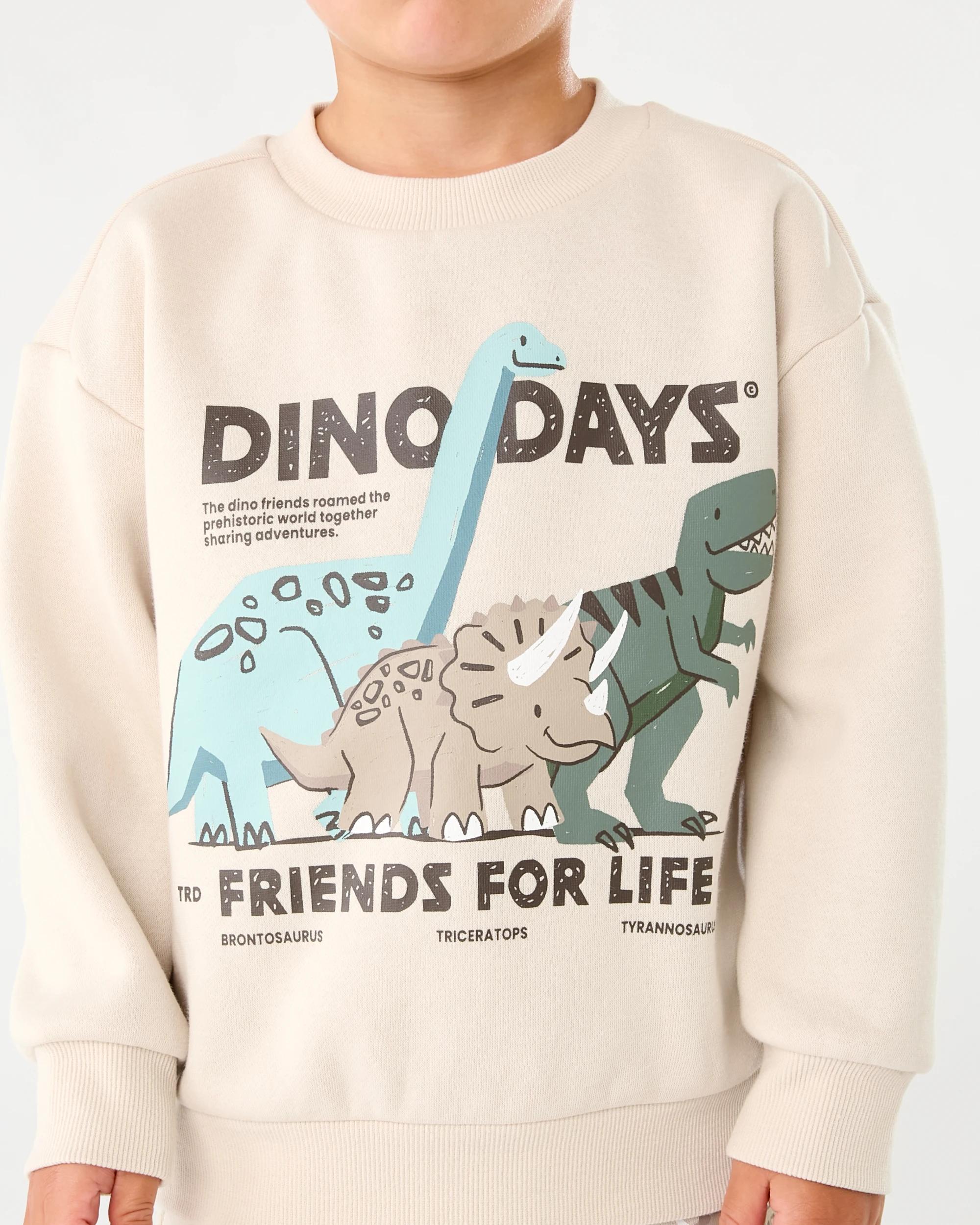 4 Print Crew Neck Sweatshirt Bge Dino, 4 of 7