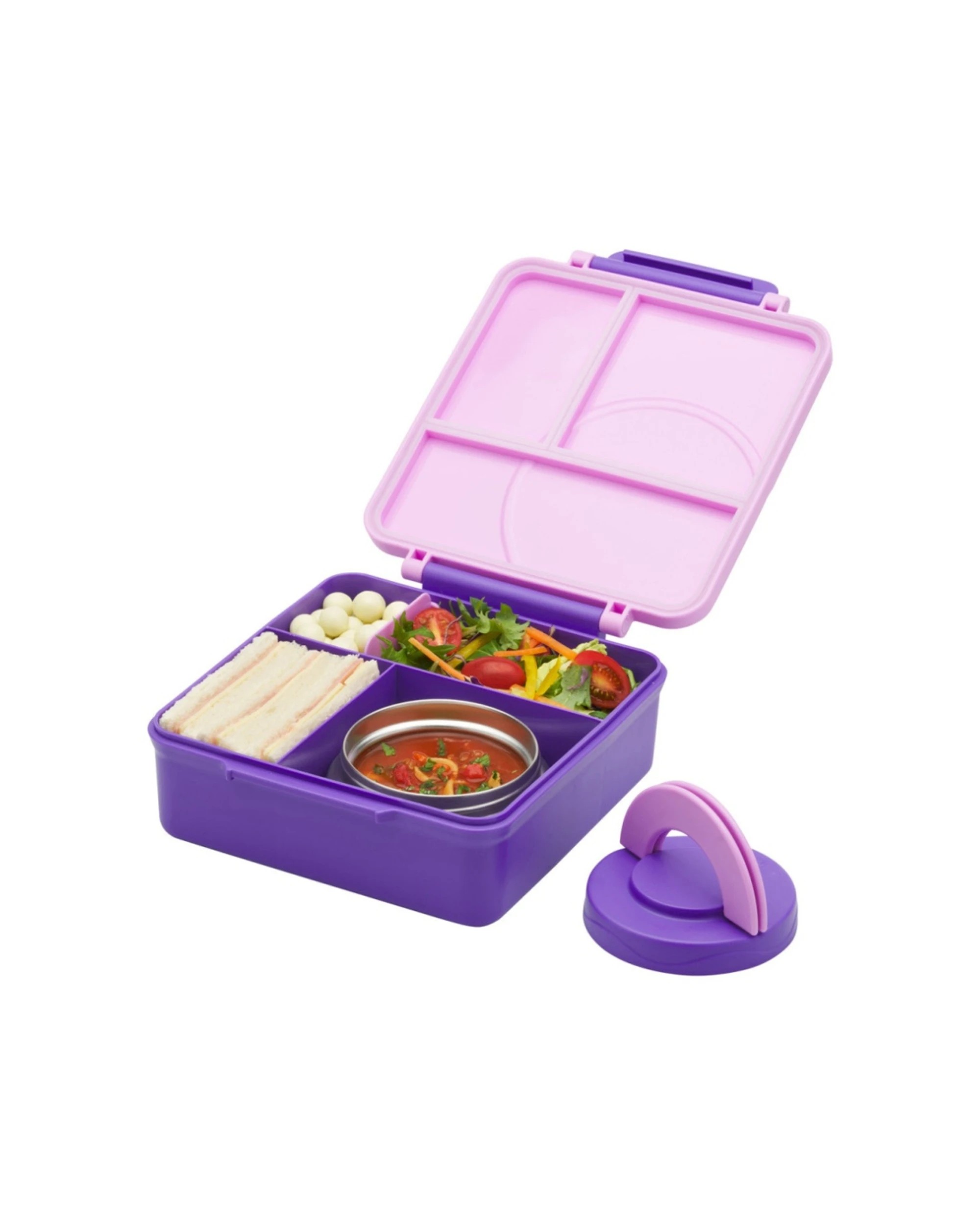 5 Avanti YumYum Bento Lunch Box With Insulated Food Jar 3 Compartments Violet - Purple, 5 of 6