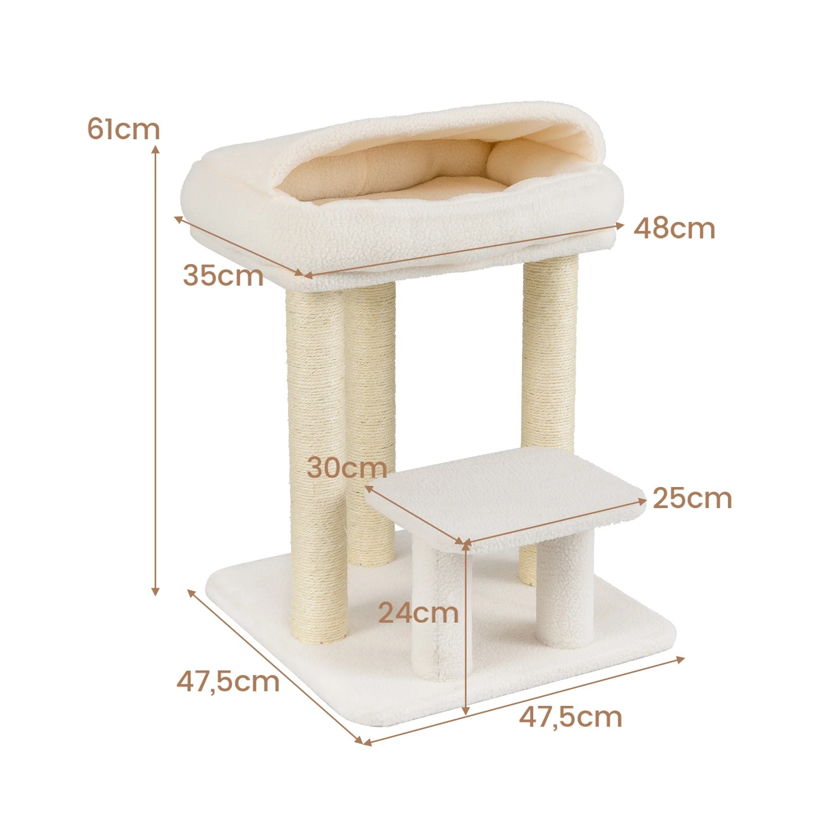 2 Costway Small Cat Tree Tower w/Sisal Scratching Posts Kitten Activity Center, 2 of 7